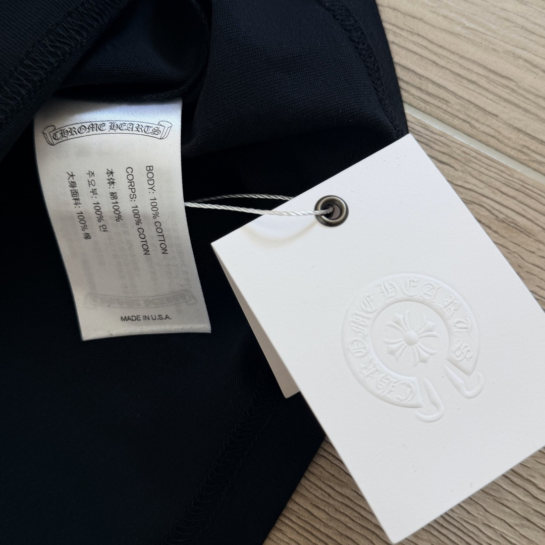 Chrome Hearts CH 克罗心 后背黄色荧光梵文圆领短袖 T恤 白色 黑色 A0