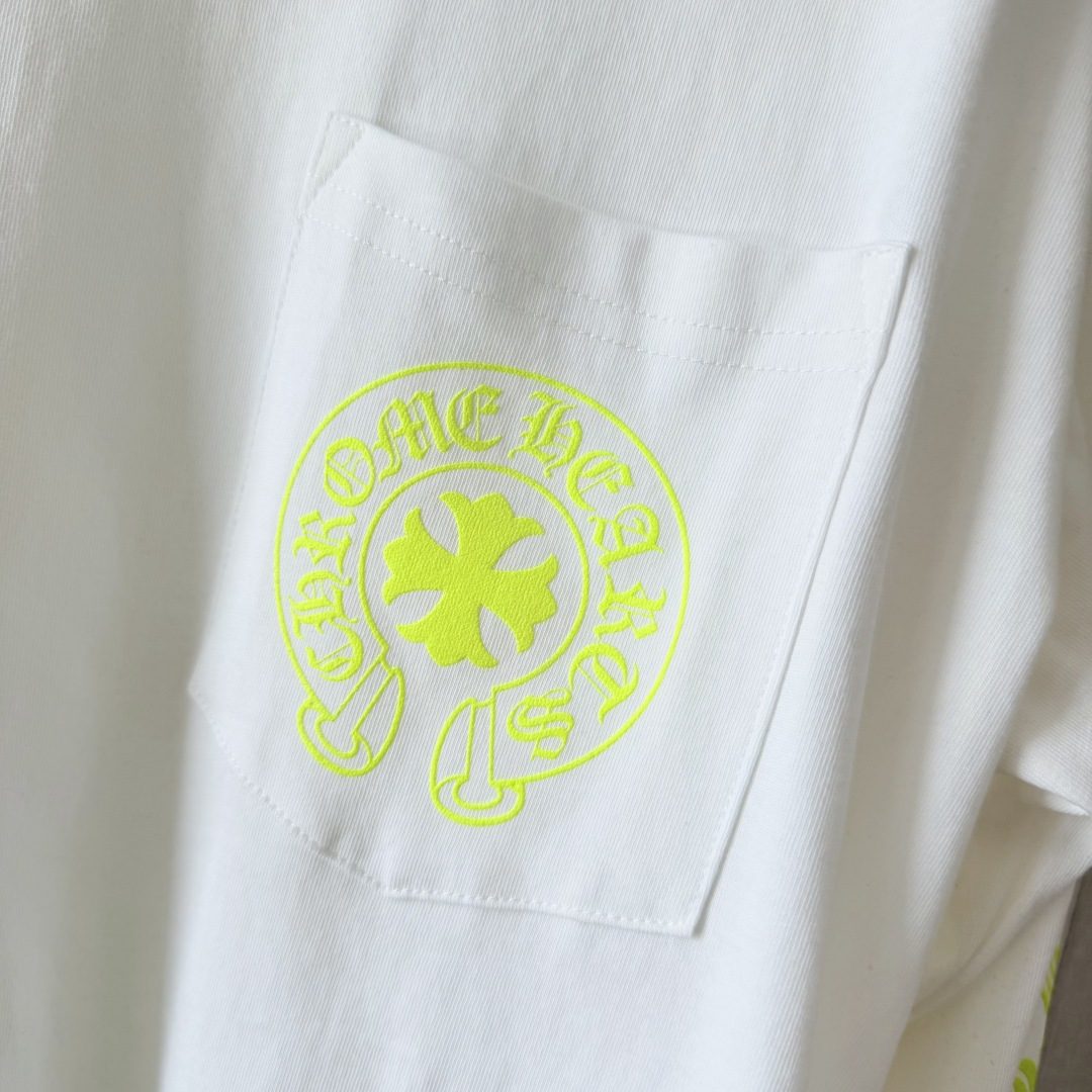 Chrome Hearts CH克罗心 后背黄色荧光梵文圆领T恤 打底衫 长袖 白色 黑色