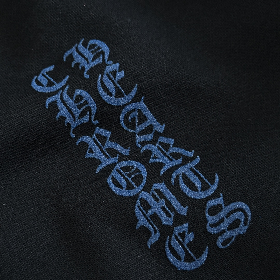 Chrome Hearts 克罗心 蓝色梵文套头连帽卫衣 帽衫 外套 黑色 A5 