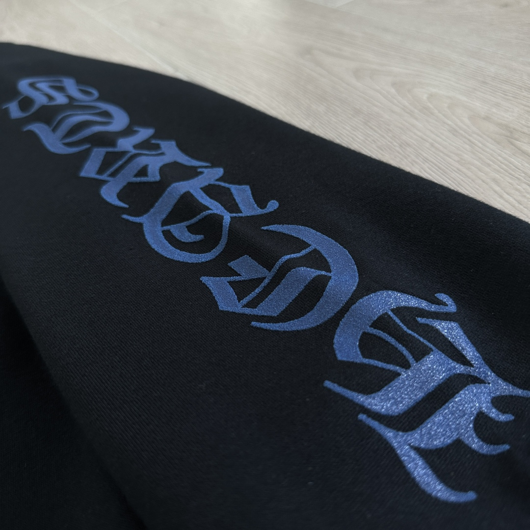 Chrome Hearts 克罗心 蓝色梵文套头连帽卫衣 帽衫 外套 黑色 A5 