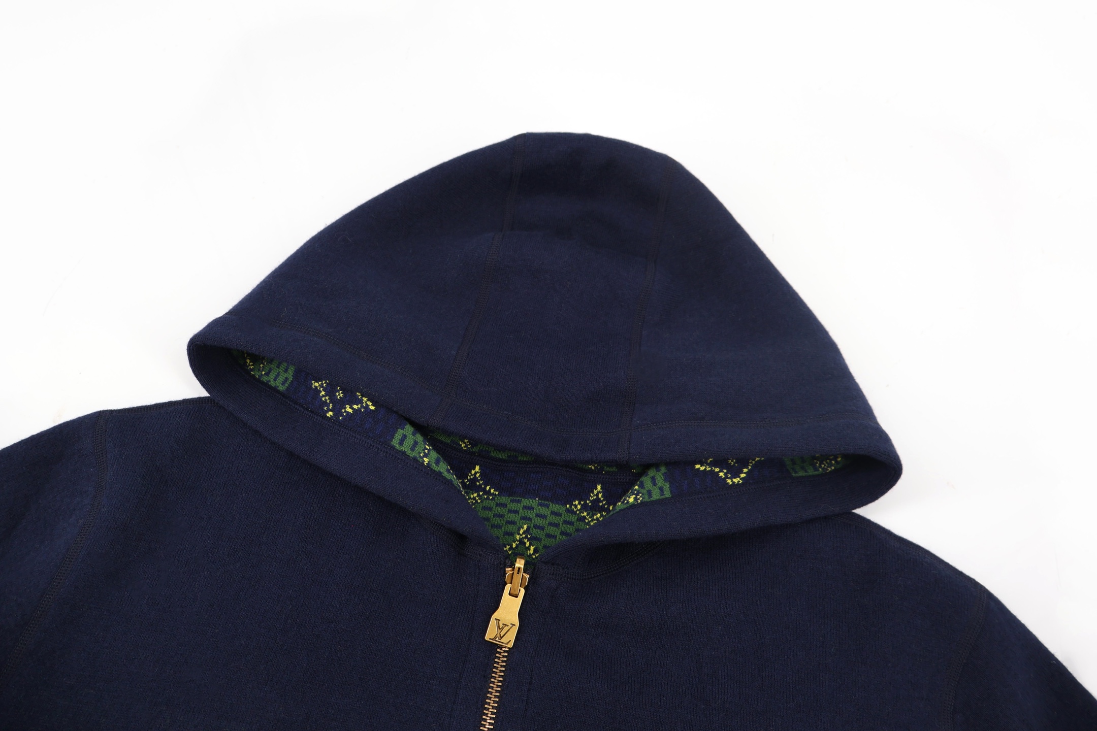 LOUIS VUITTON 路易威登 双面两穿老花针织拉链连帽卫衣 外套 夹克 秋冬 C5 1AIJZ8