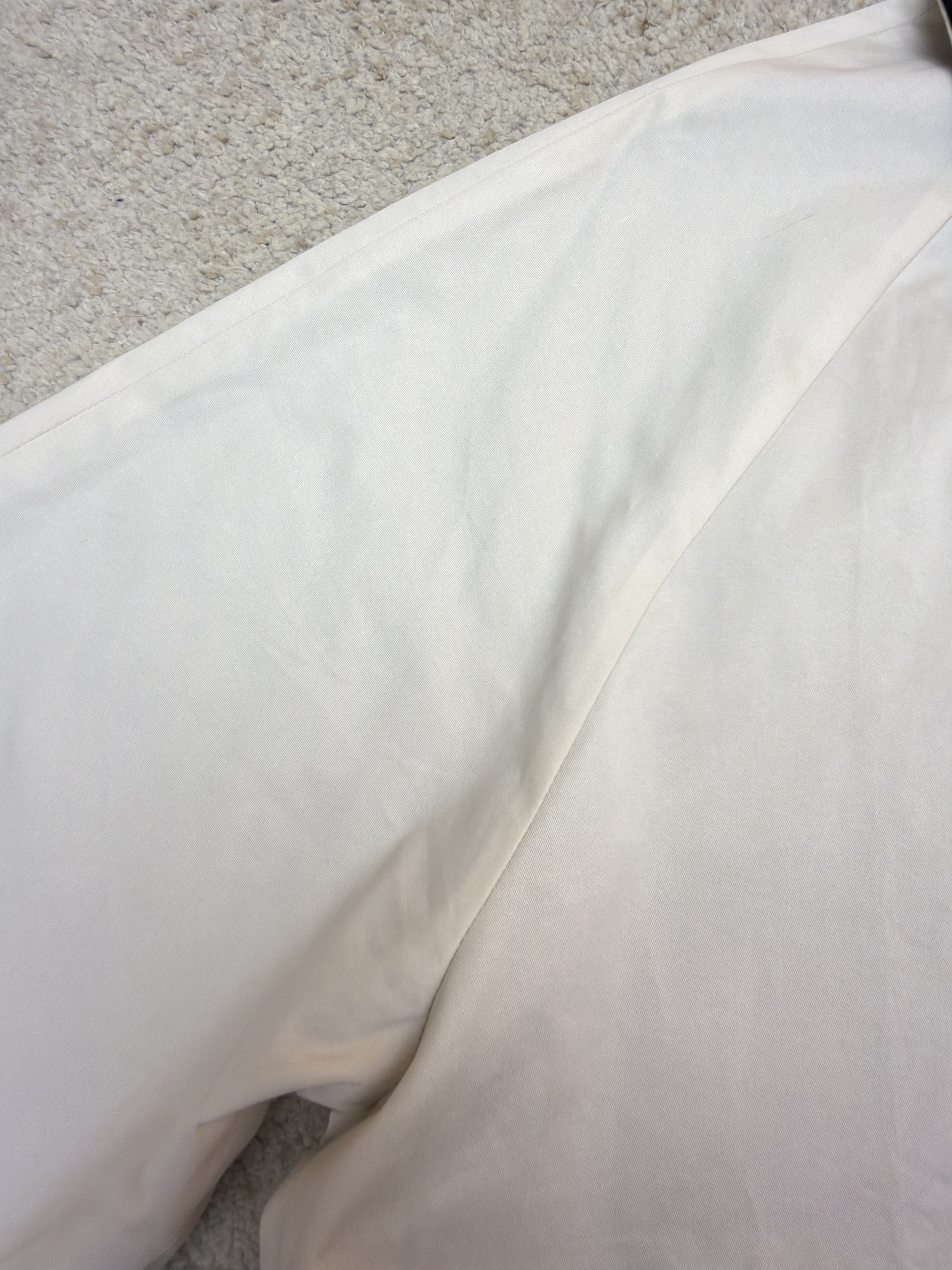 Acne Studios 哈灵顿刺绣徽标logo缎面拉链夹克 外套 秋冬 长袖 米白色 C0