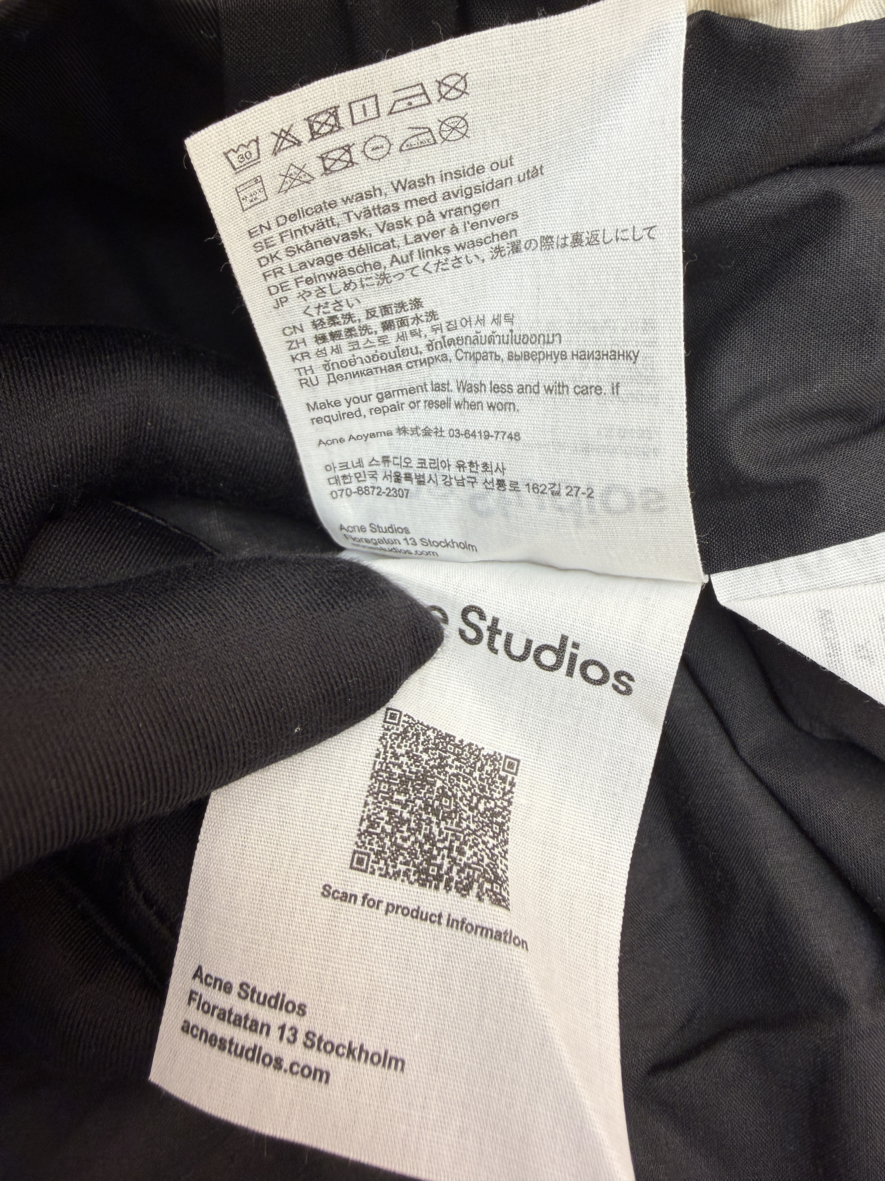 Acne Studios 哈灵顿刺绣徽标logo缎面拉链夹克 外套 秋冬 长袖 米白色 C0