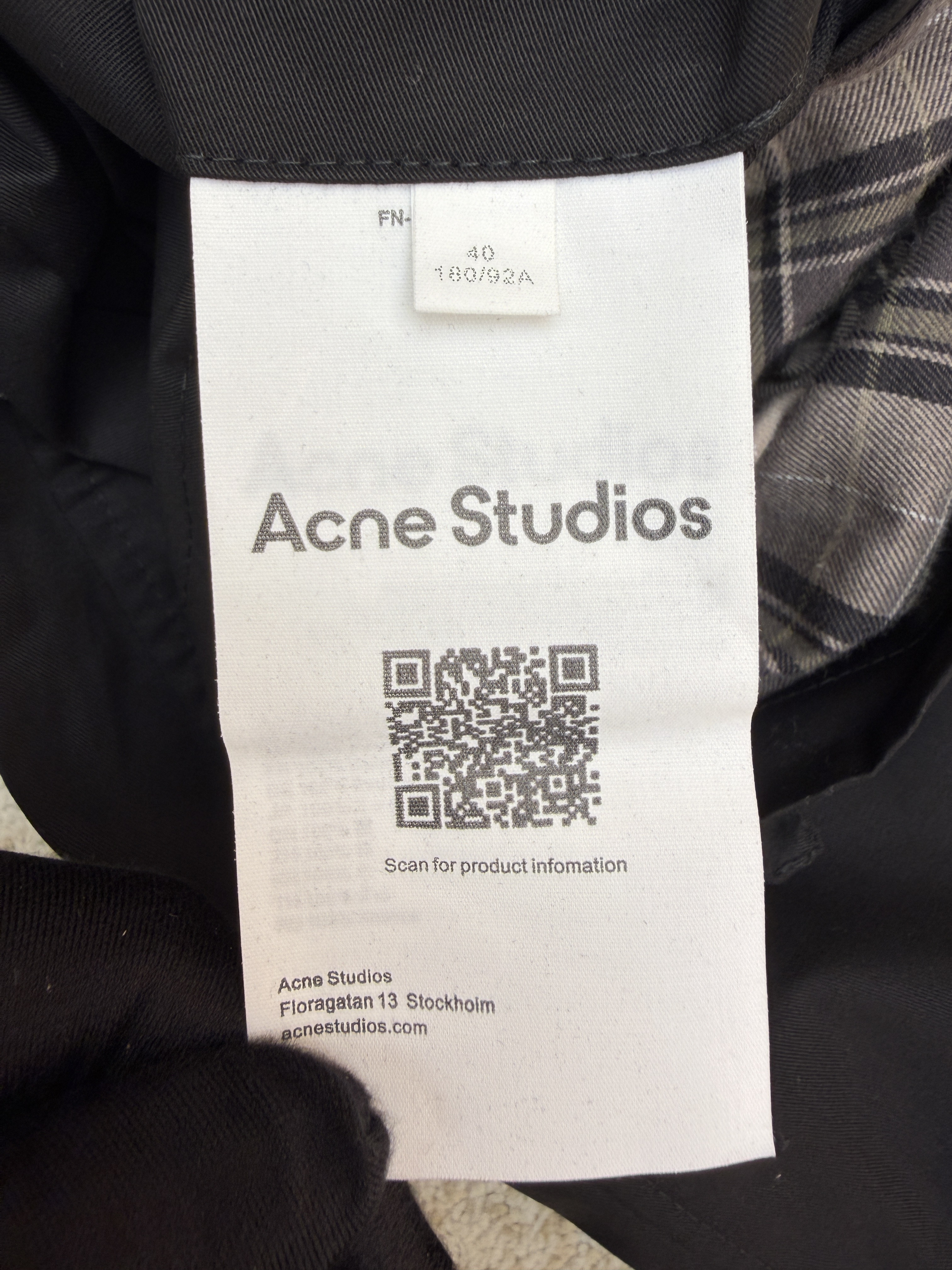 Acne Studios 黑格纹领假两件短款翻领拉链夹克 外套 女款 秋冬 长袖 黑色 C0