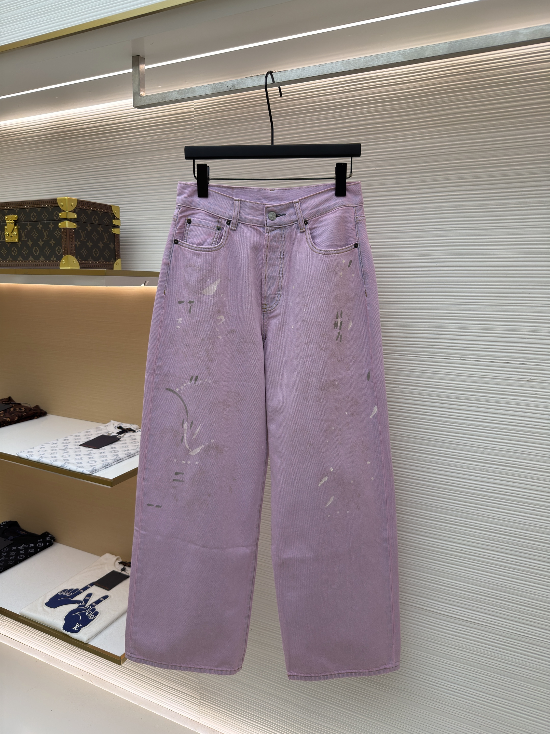 Acne Studios 水洗泼墨牛仔裤 长裤 裤子 粉色 B0 