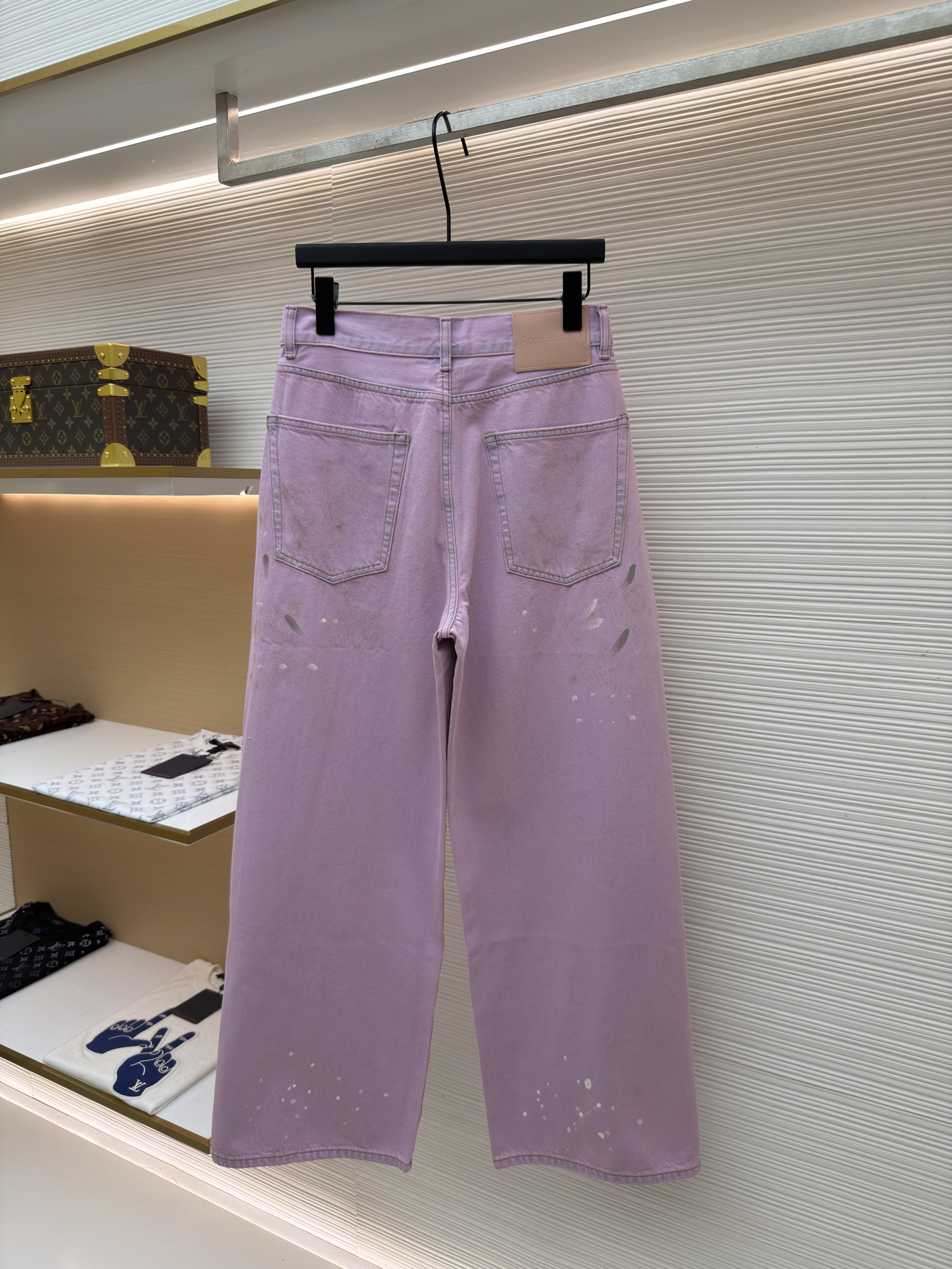 Acne Studios 水洗泼墨牛仔裤 长裤 裤子 粉色 B0