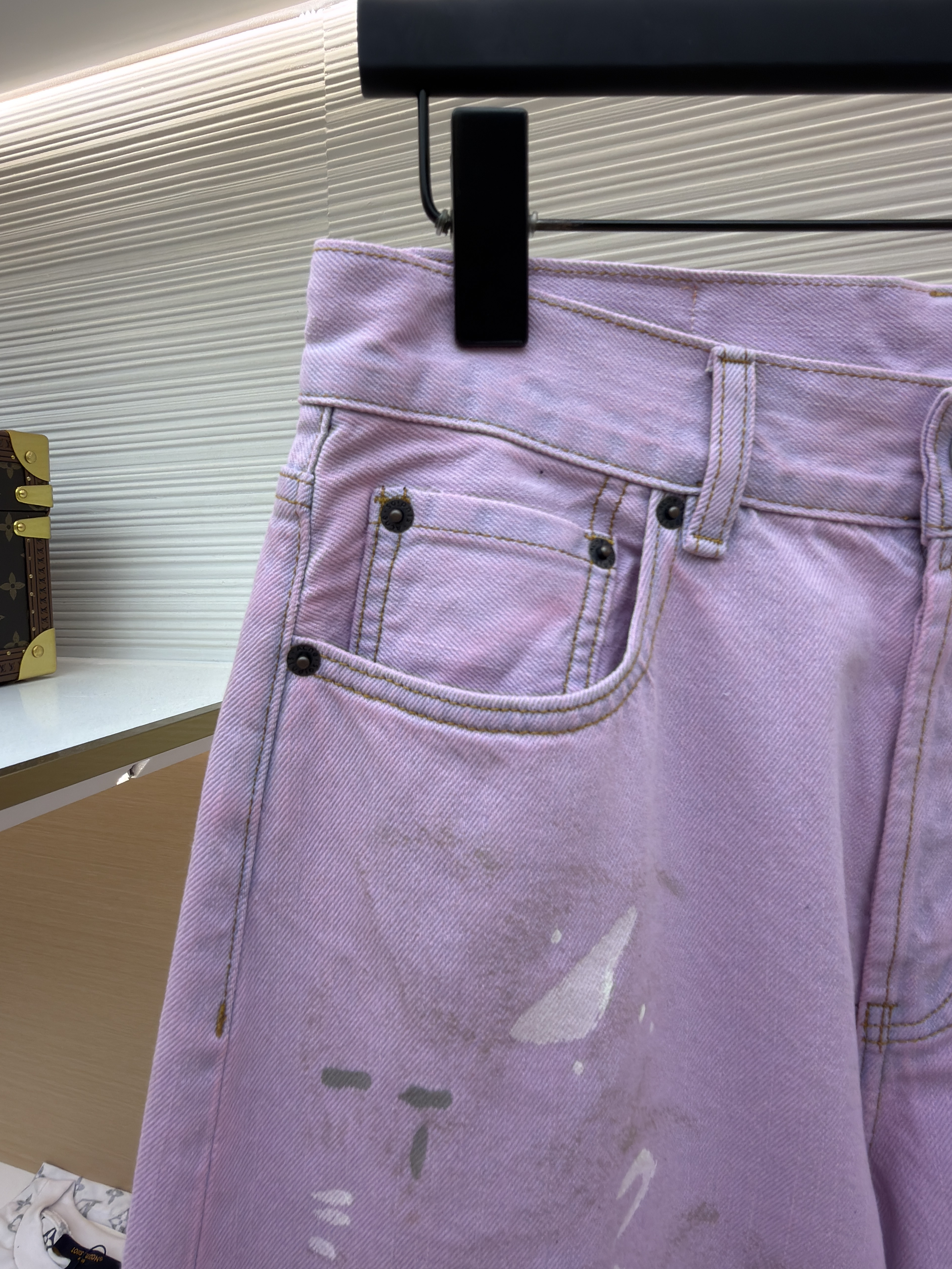 Acne Studios 水洗泼墨牛仔裤 长裤 裤子 粉色 B0