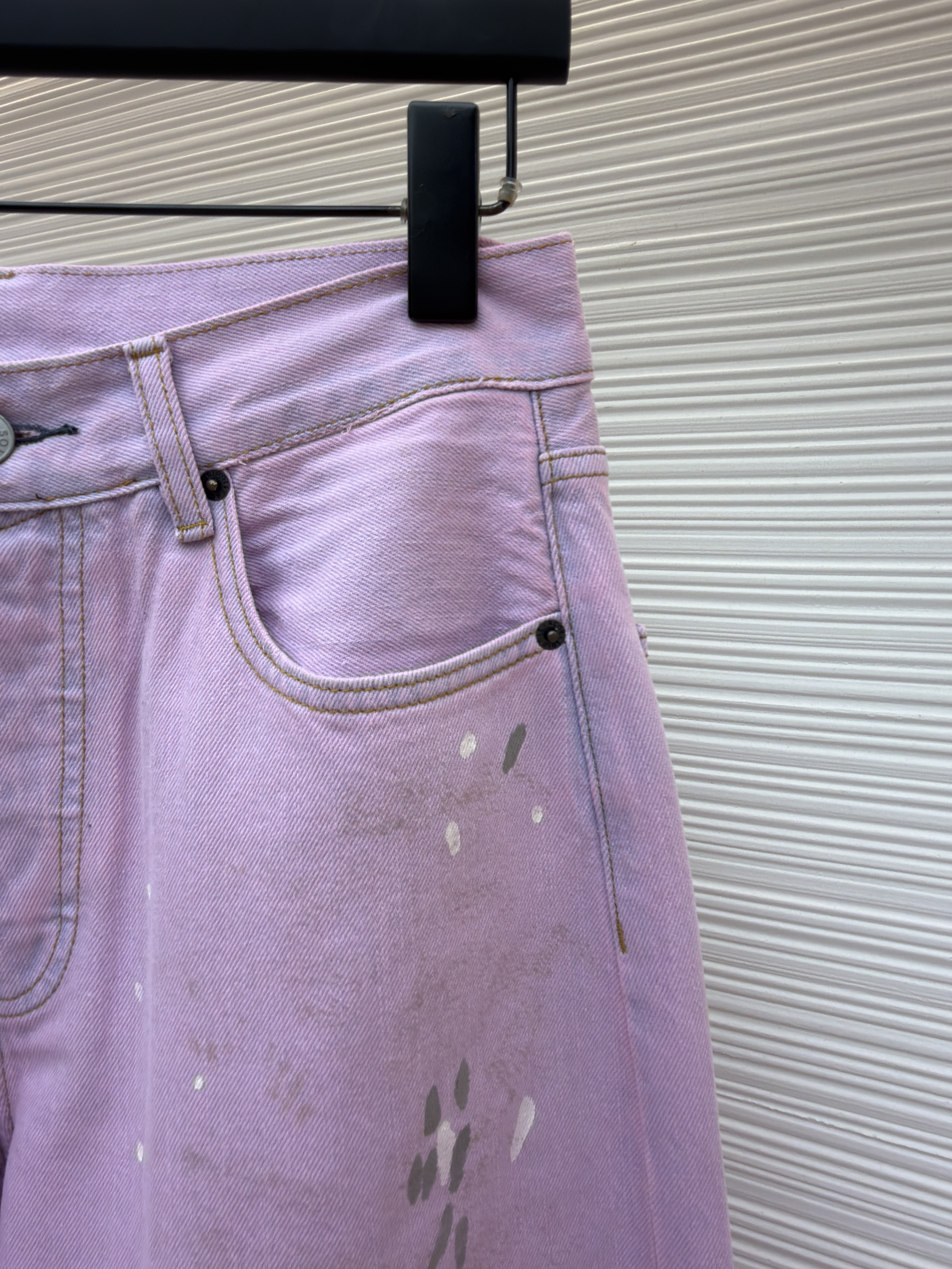 Acne Studios 水洗泼墨牛仔裤 长裤 裤子 粉色 B0