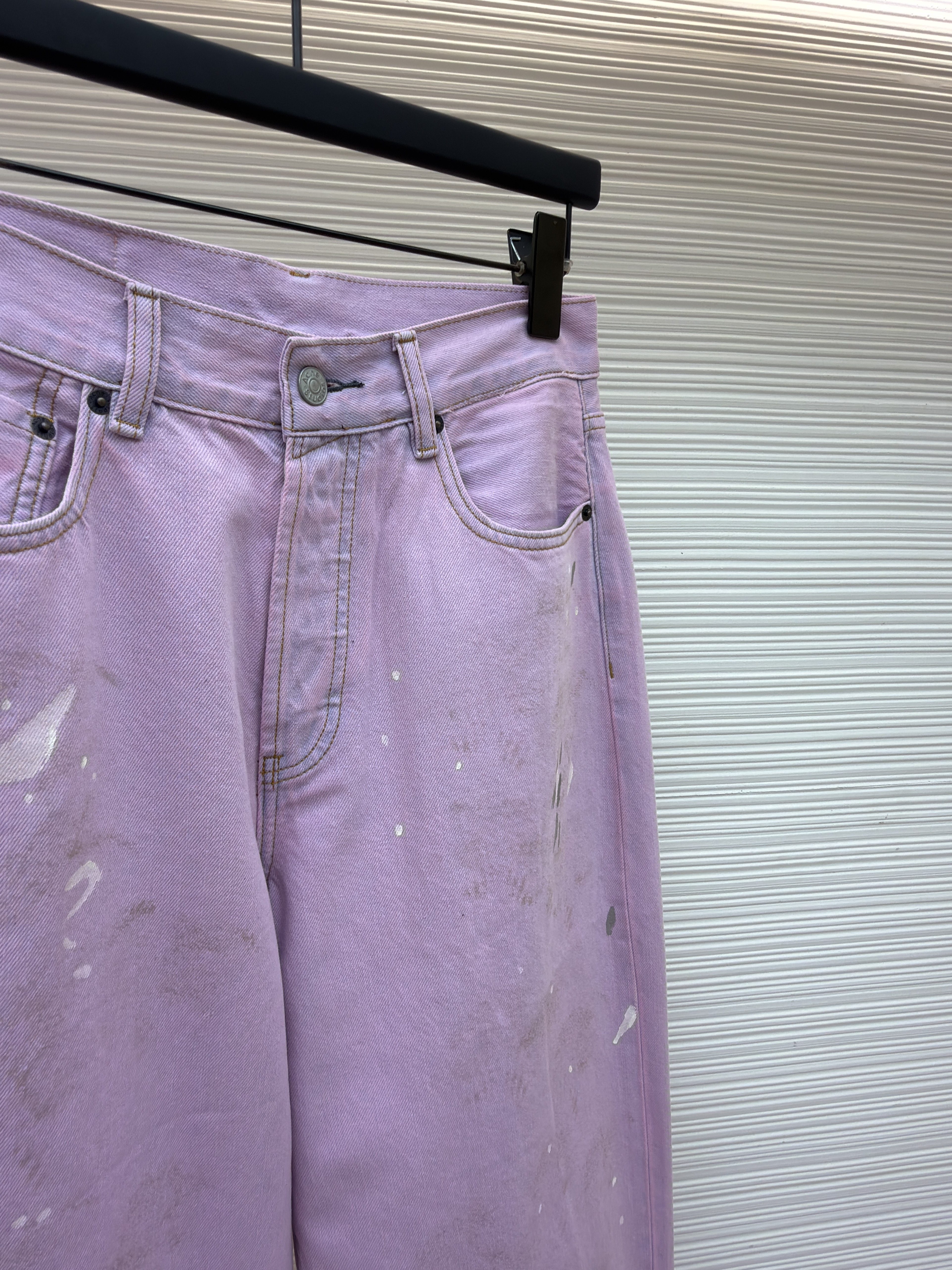 Acne Studios 水洗泼墨牛仔裤 长裤 裤子 粉色 B0