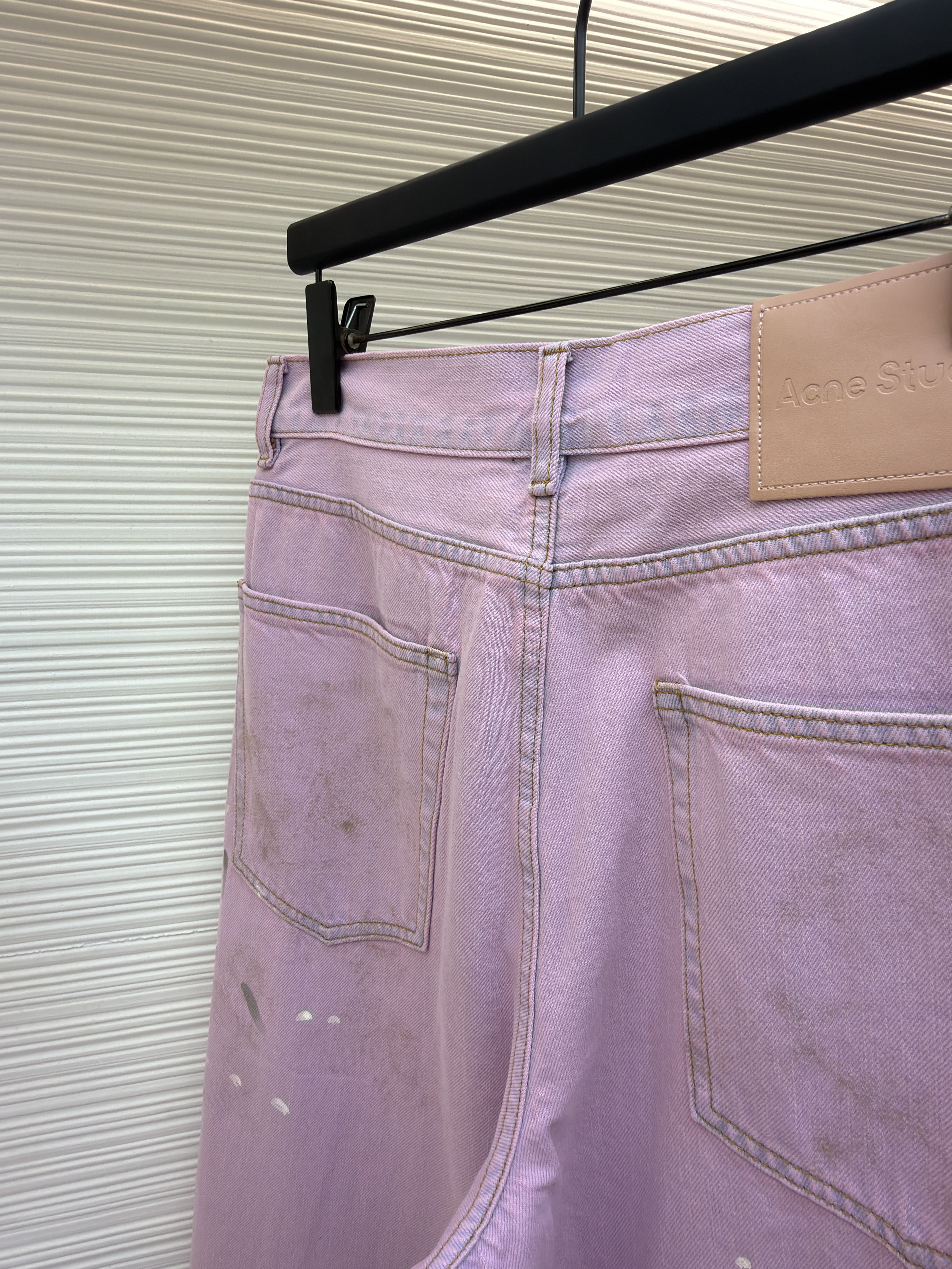 Acne Studios 水洗泼墨牛仔裤 长裤 裤子 粉色 B0