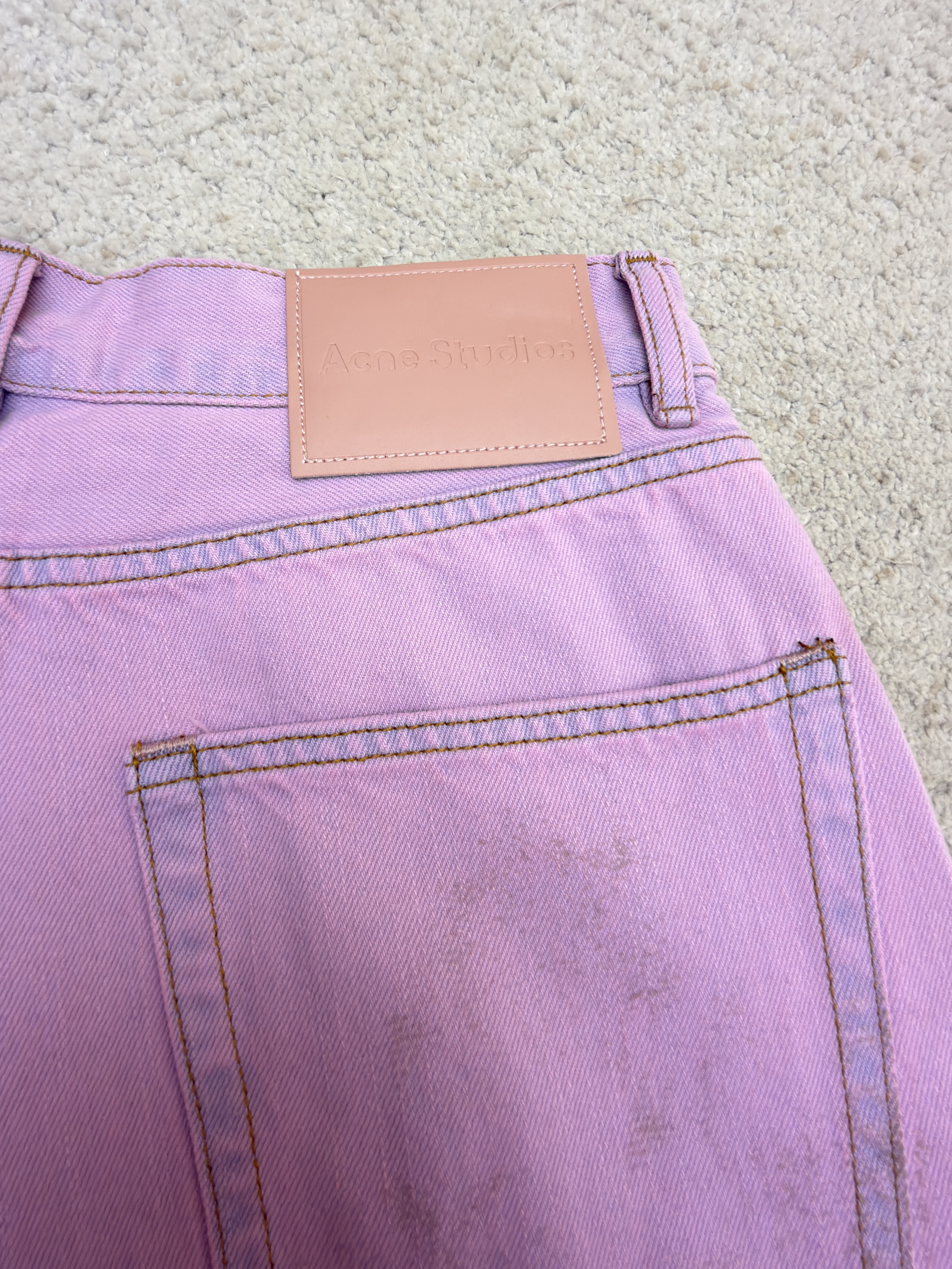Acne Studios 水洗泼墨牛仔裤 长裤 裤子 粉色 B0