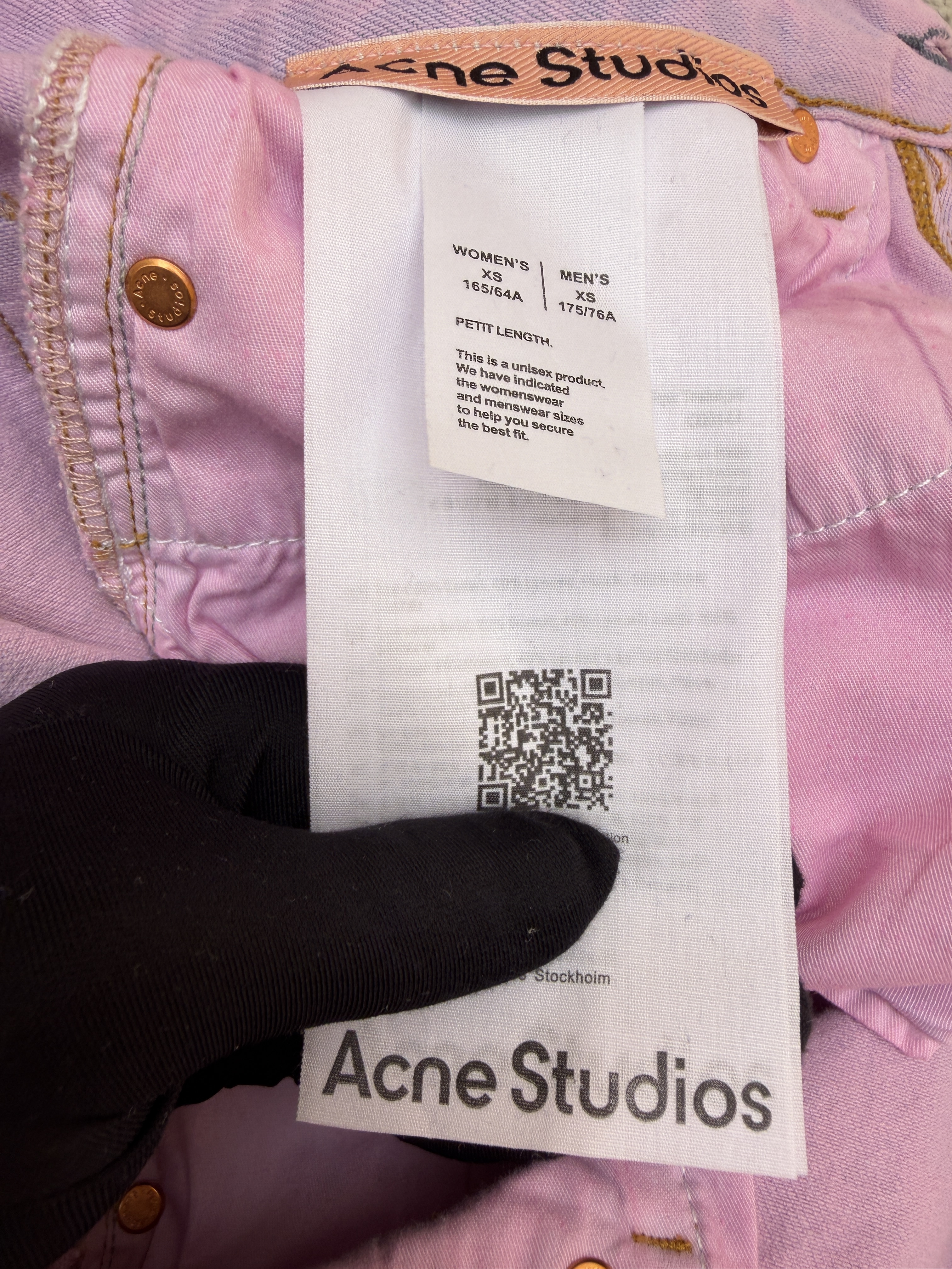 Acne Studios 水洗泼墨牛仔裤 长裤 裤子 粉色 B0