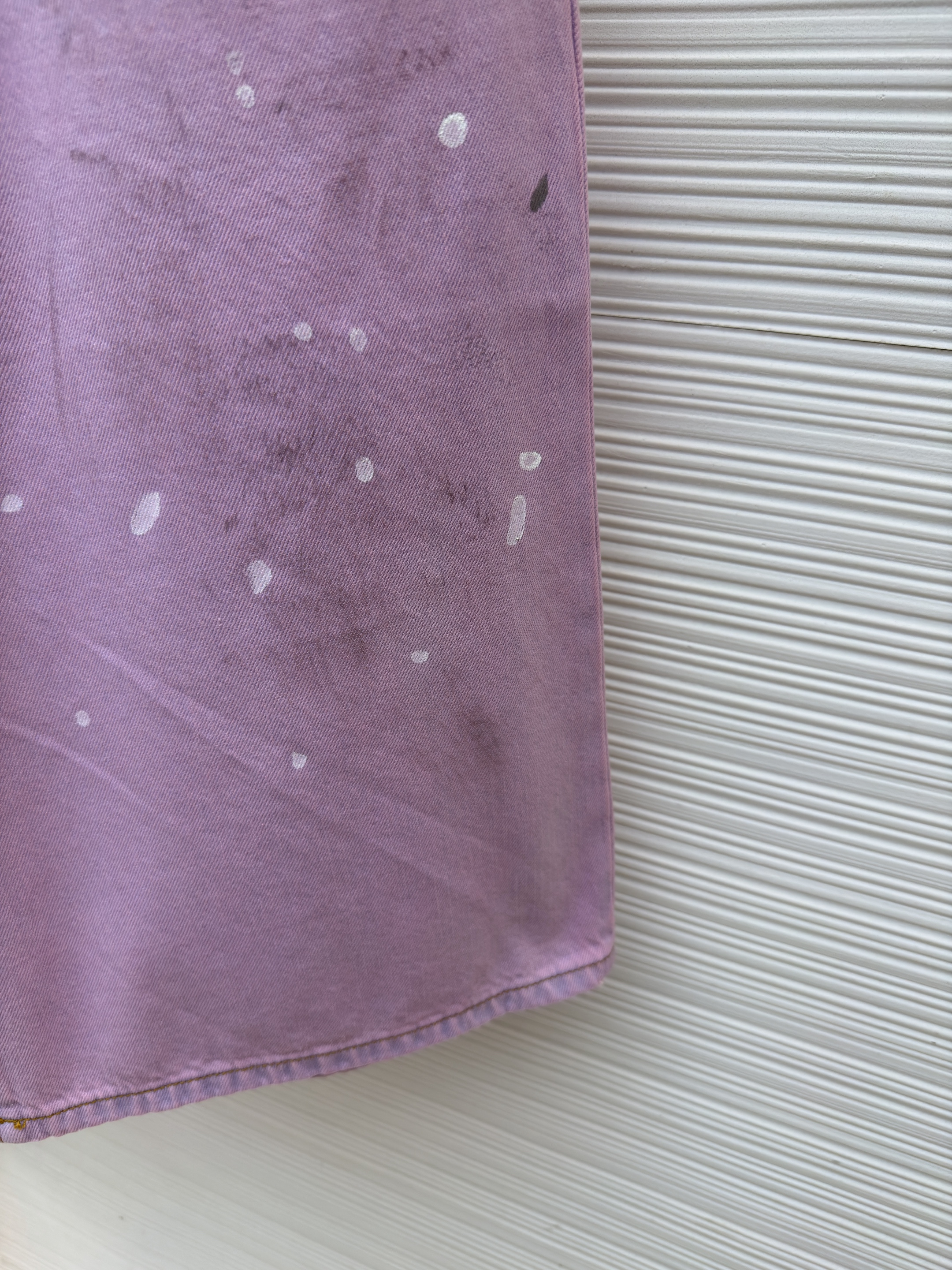 Acne Studios 水洗泼墨牛仔短裤 牛仔裤 裤子 七分裤 粉色 B0 
