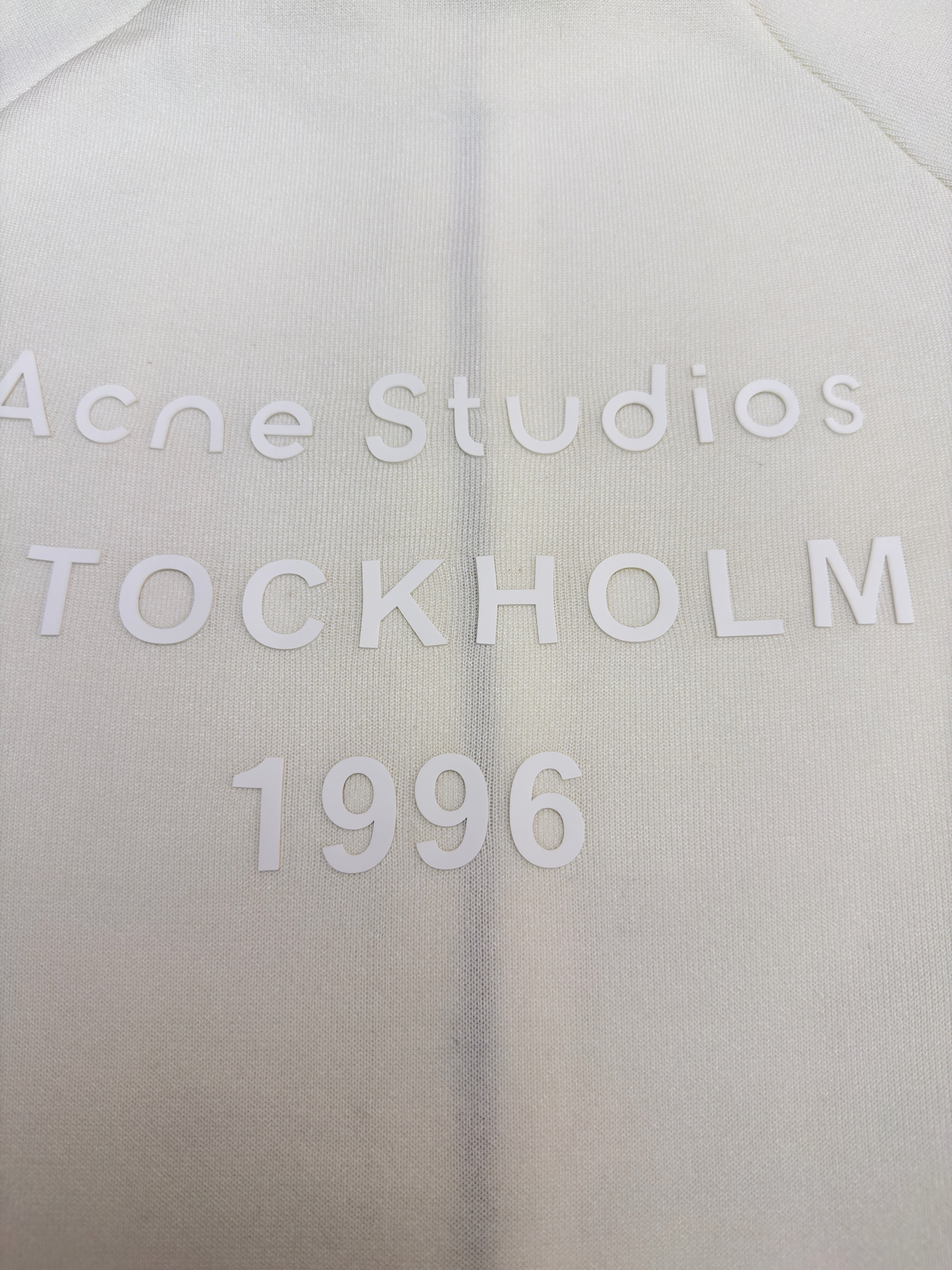 Acne Studios 背面硅胶压花皮革拉链针织开衫 毛衣 针织衫 外套 长袖 白色 黑色 B0