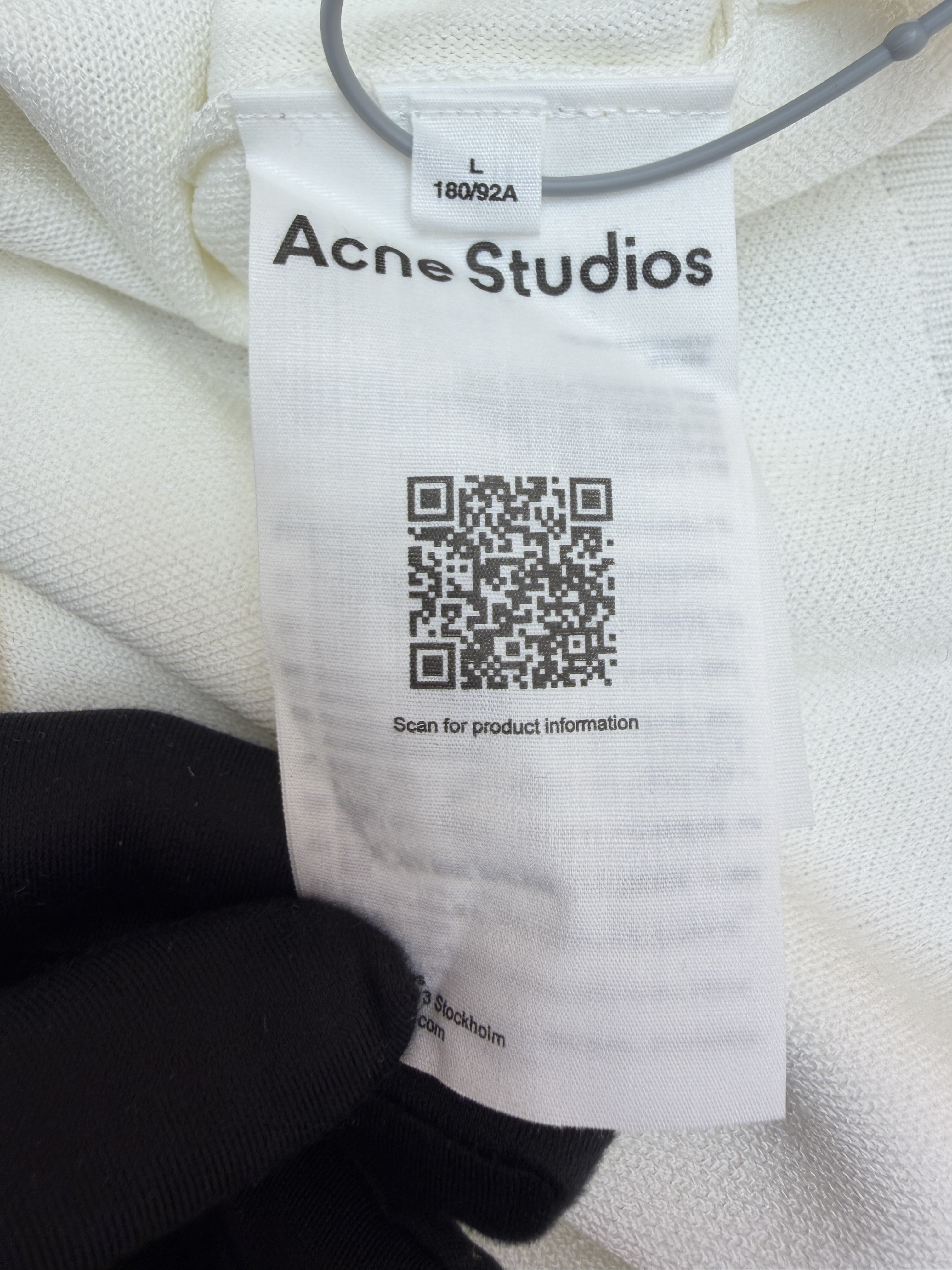 Acne Studios 背面硅胶压花皮革拉链针织开衫 毛衣 针织衫 外套 长袖 白色 黑色 B0
