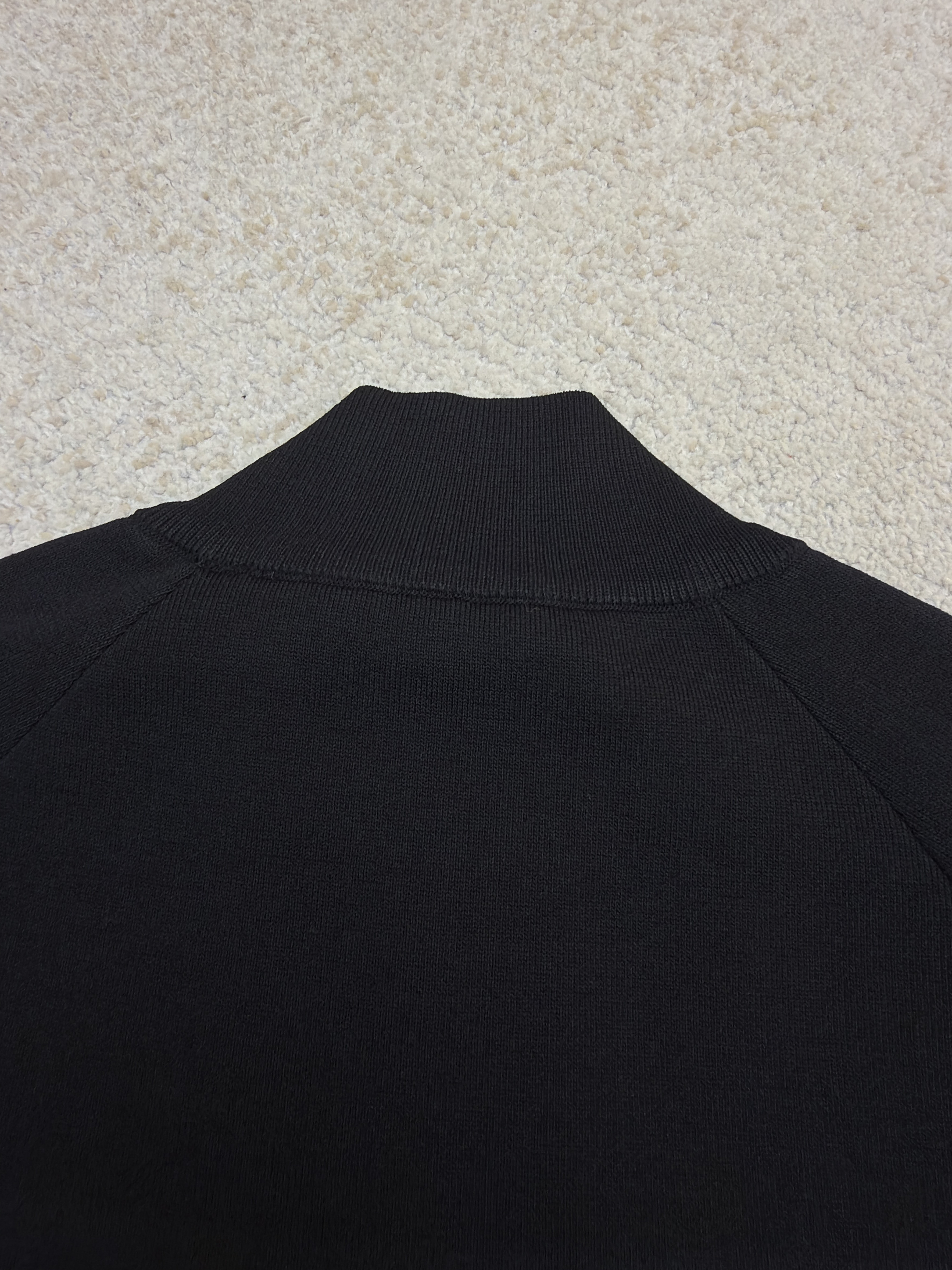 Acne Studios 背面硅胶压花皮革拉链针织开衫 毛衣 针织衫 外套 长袖 白色 黑色 B0