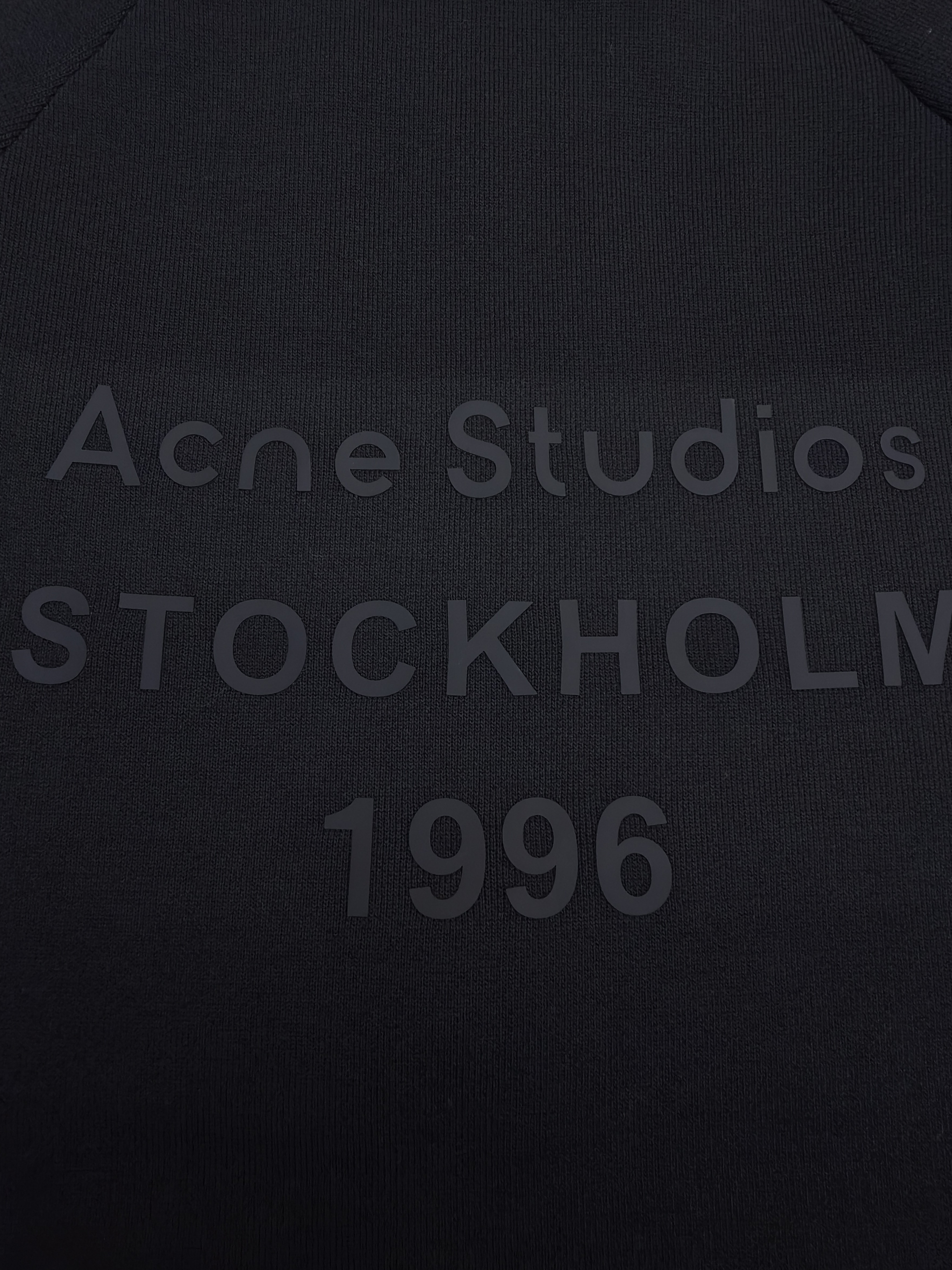 Acne Studios 背面硅胶压花皮革拉链针织开衫 毛衣 针织衫 外套 长袖 白色 黑色 B0