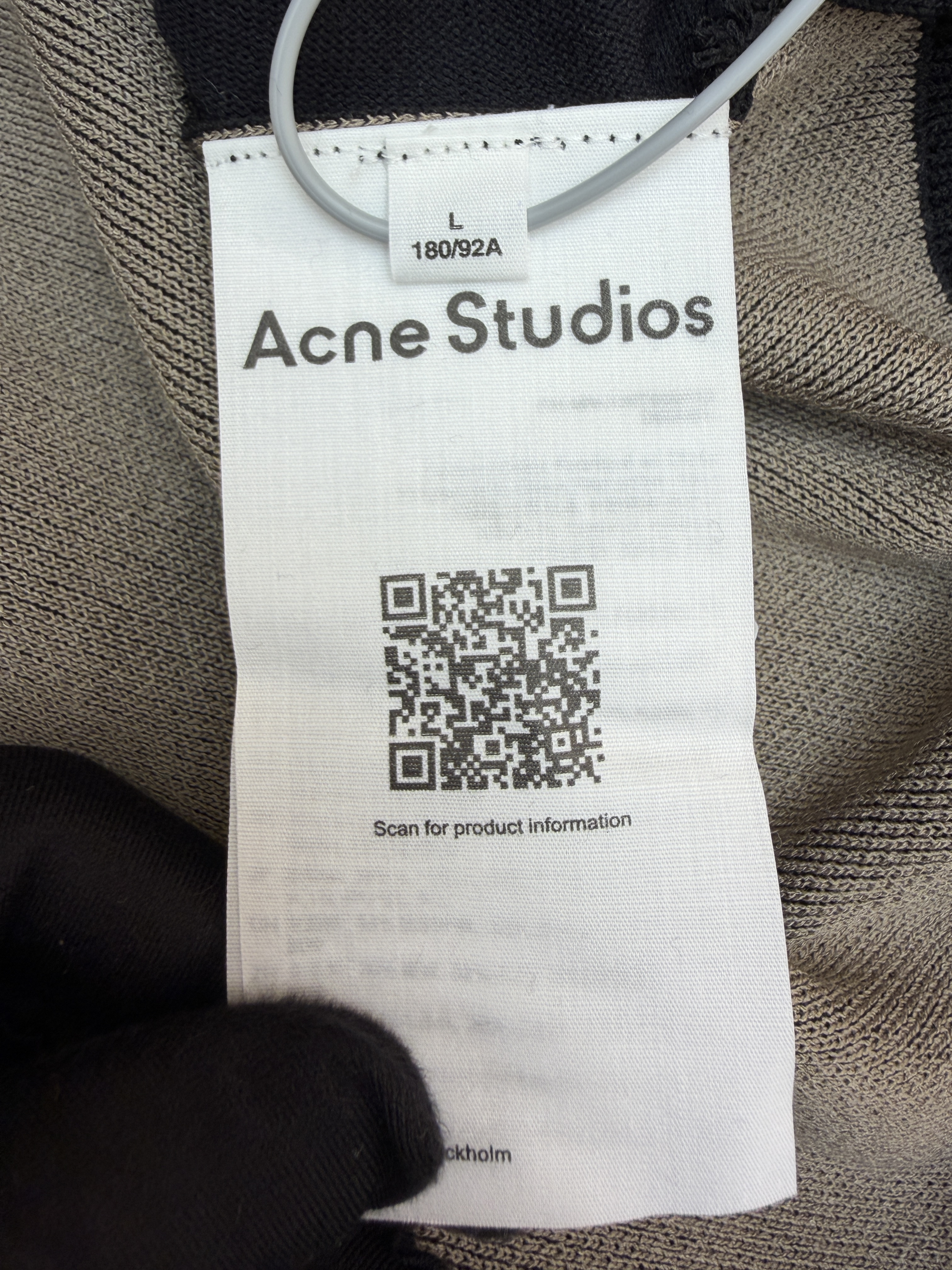 Acne Studios 背面硅胶压花皮革拉链针织开衫 毛衣 针织衫 外套 长袖 白色 黑色 B0
