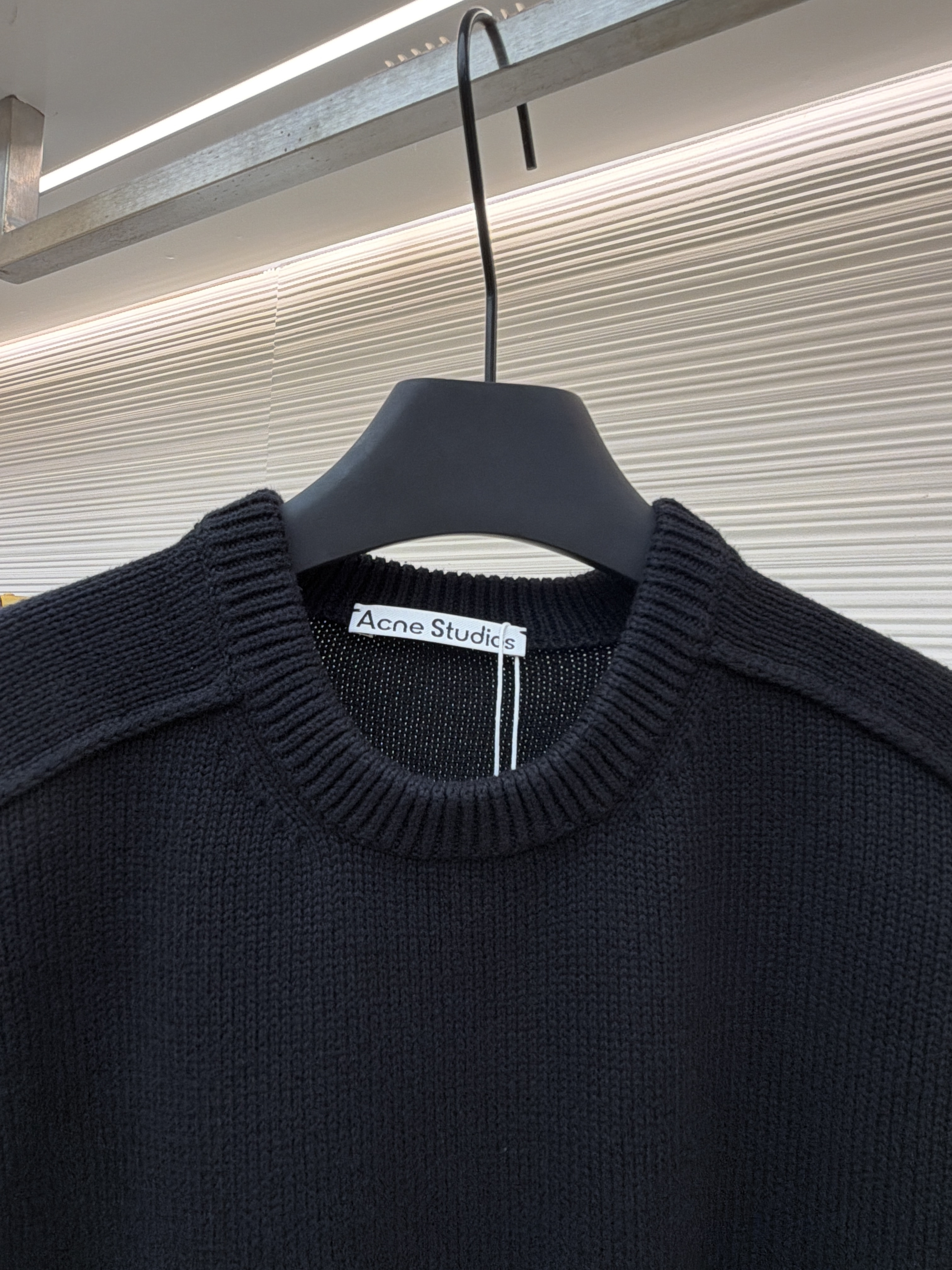 Acne Studios 后背徽标印花圆领毛衣 针织衫 外套 长袖 秋冬 黑色 B0