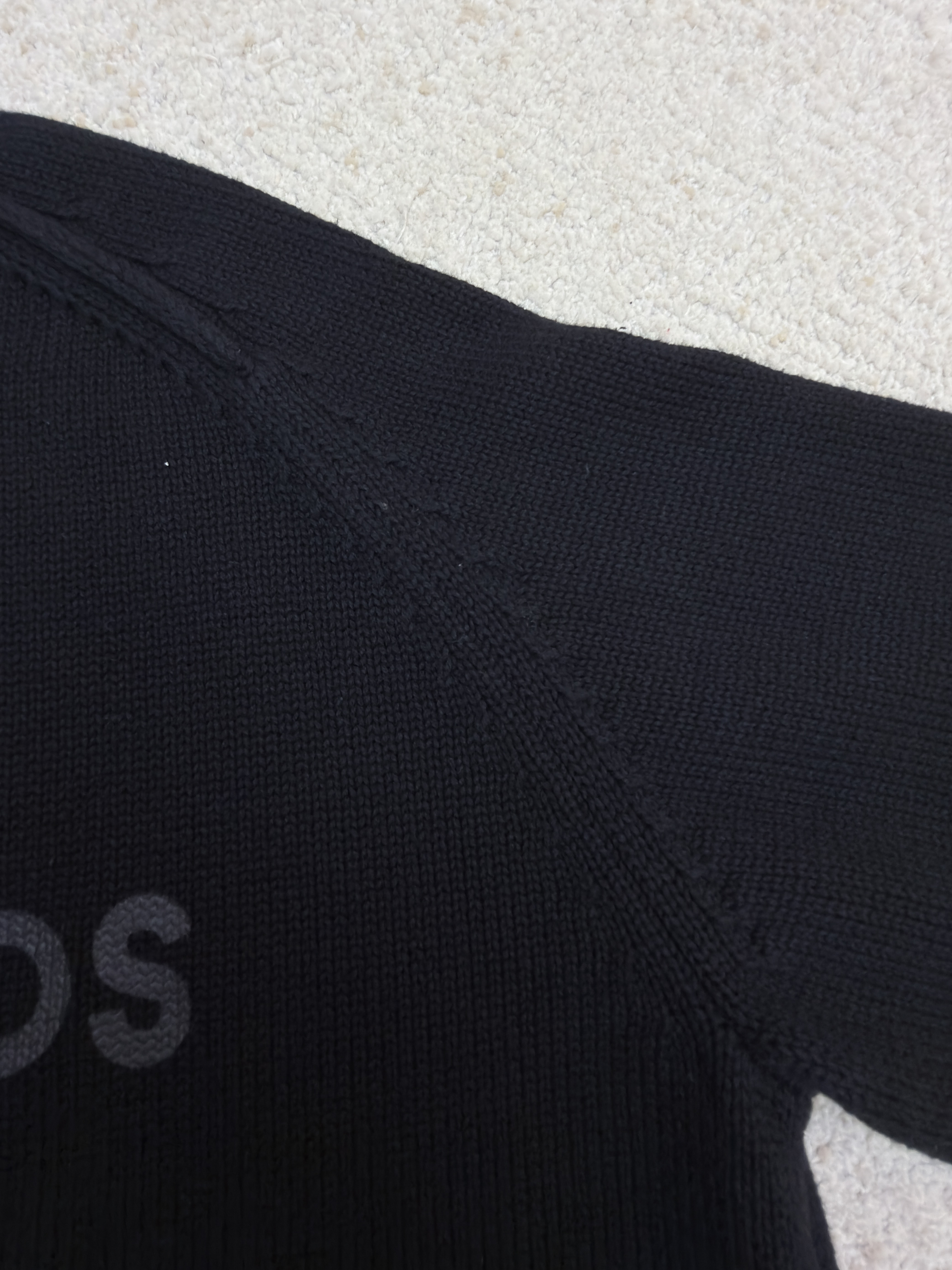 Acne Studios 后背徽标印花圆领毛衣 针织衫 外套 长袖 秋冬 黑色 B0