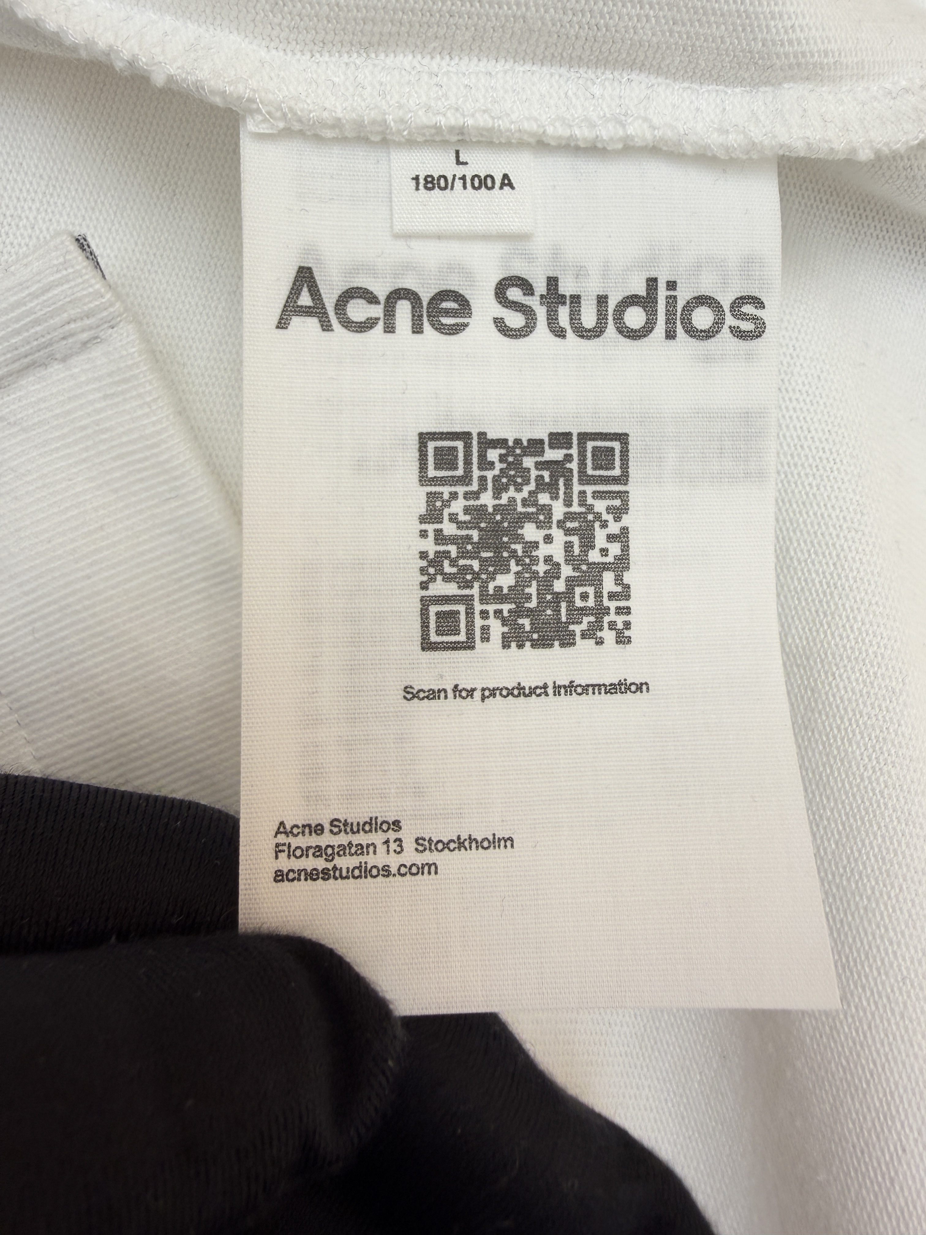 Acne Studios 拼色刺绣条纹领Polo衫 长袖 T恤 白色 A5