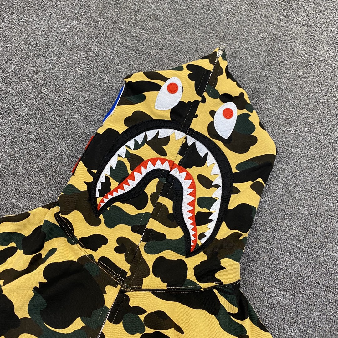 A BATHING APE BAPE CAMO SHARK FULL 长青款 猿人 迷彩 拉链外套 男女同款 