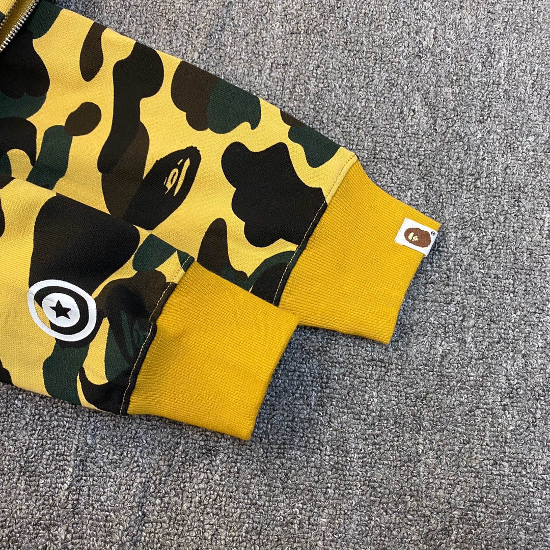 A BATHING APE BAPE CAMO SHARK FULL 长青款 猿人 迷彩 拉链外套 男女同款 