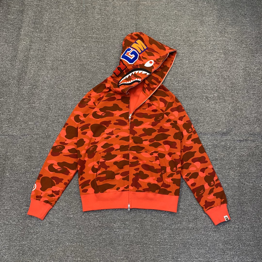 A BATHING APE BAPE CAMO SHARK FULL 长青款 猿人 迷彩 拉链外套 男女同款 