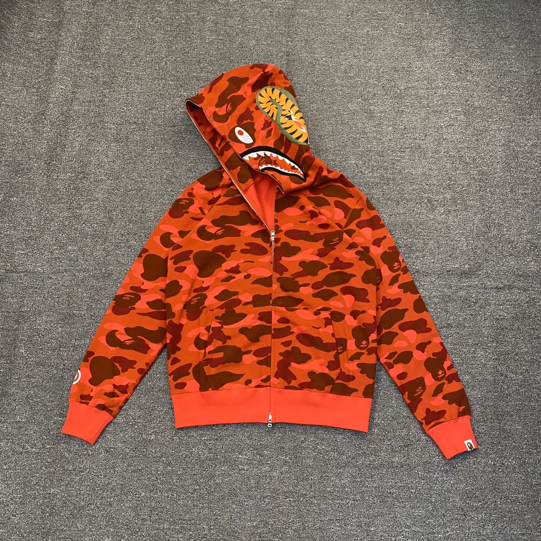 A BATHING APE BAPE CAMO SHARK FULL 长青款 猿人 迷彩 拉链外套 男女同款 