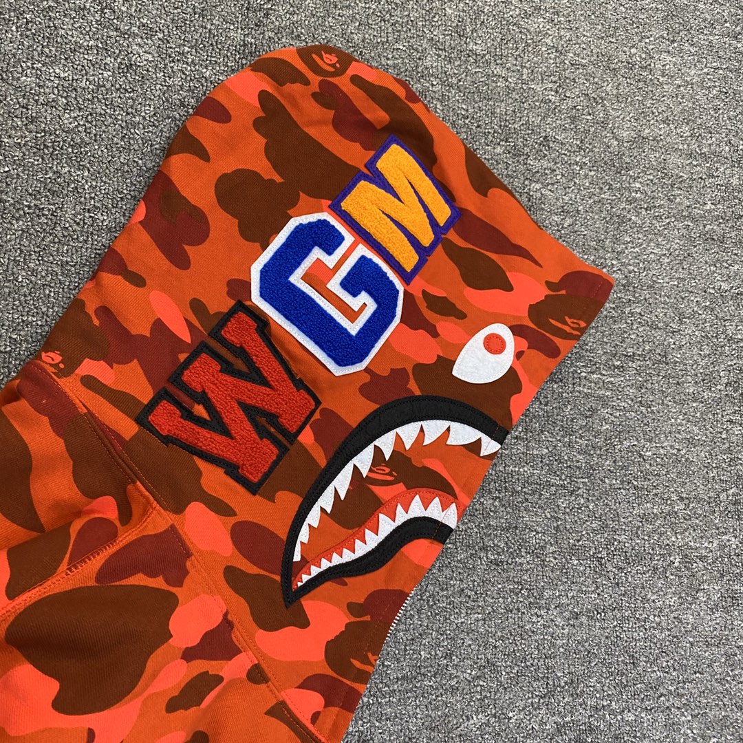 A BATHING APE BAPE CAMO SHARK FULL 长青款 猿人 迷彩 拉链外套 男女同款 