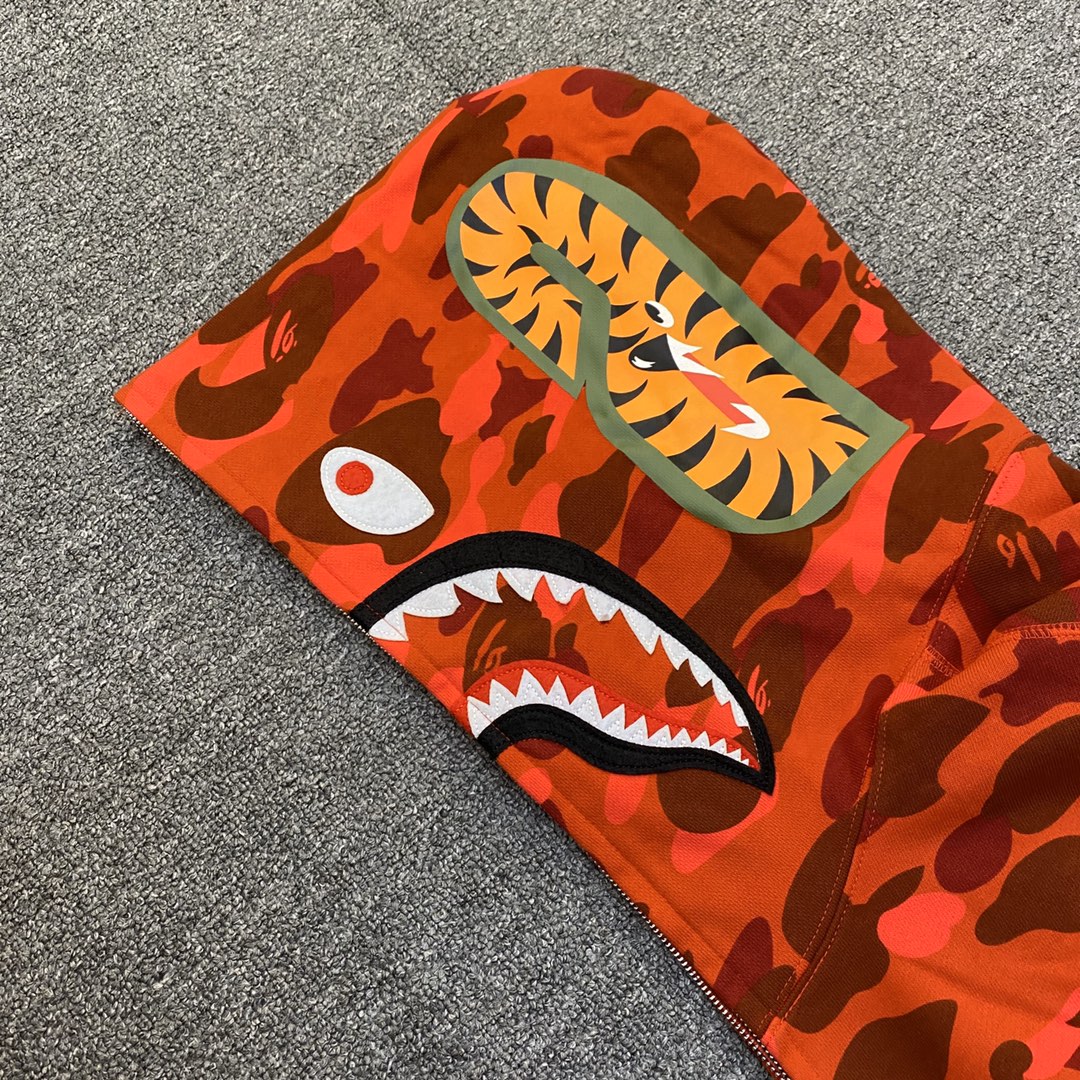 A BATHING APE BAPE CAMO SHARK FULL 长青款 猿人 迷彩 拉链外套 男女同款 