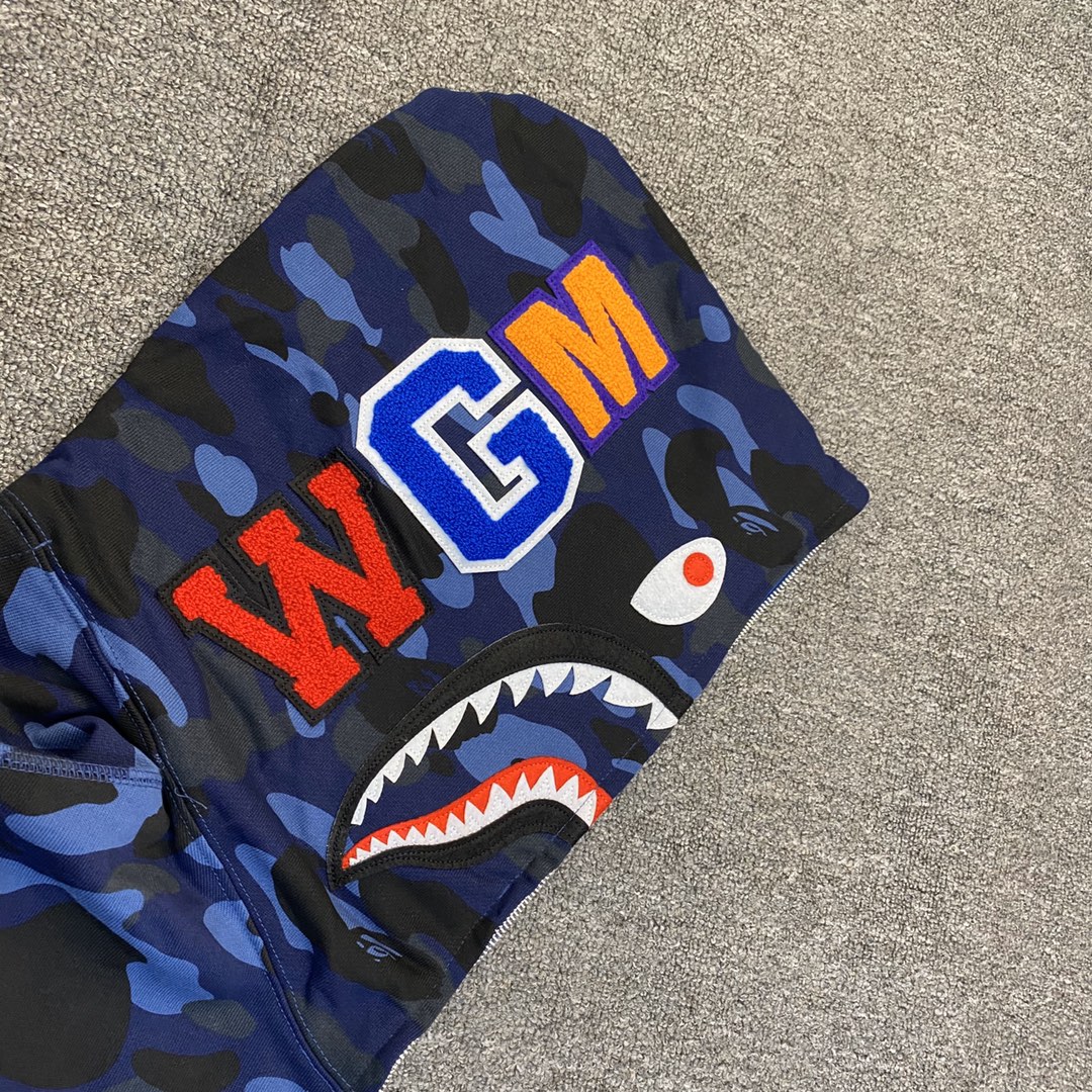 A BATHING APE BAPE CAMO SHARK FULL 长青款 猿人 迷彩 拉链外套 男女同款 