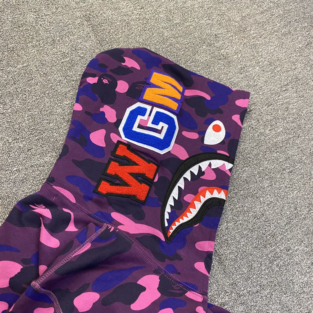 A BATHING APE BAPE CAMO SHARK FULL 长青款 猿人 迷彩 拉链外套 男女同款 