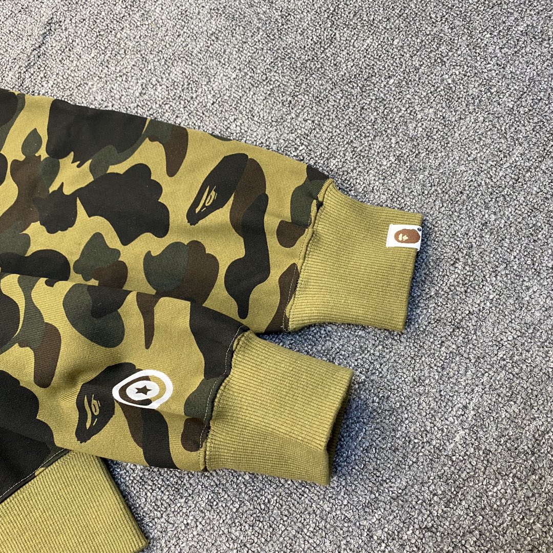 A BATHING APE BAPE CAMO SHARK FULL 长青款 猿人 迷彩 拉链外套 男女同款 