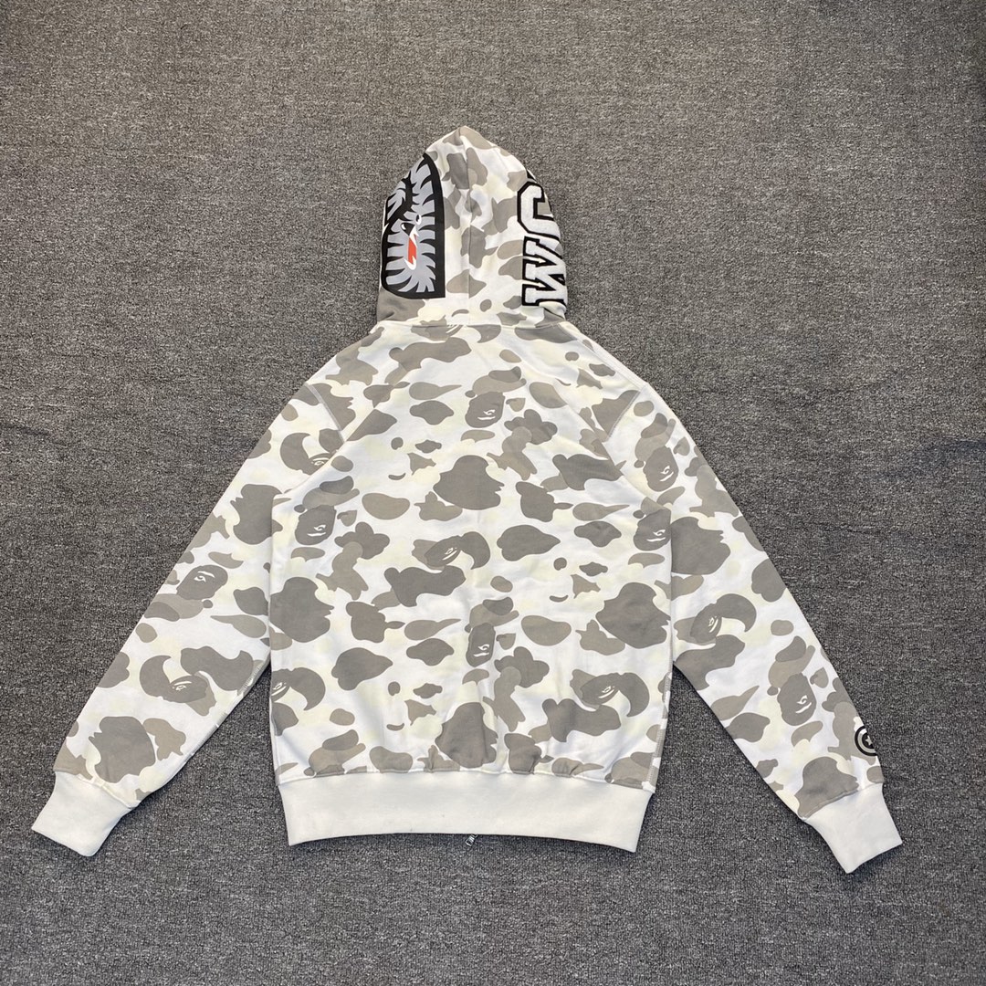 夜光 A BATHING APE BAPE   猿人鲨鱼 迷彩 拉链外套 男女同款 
