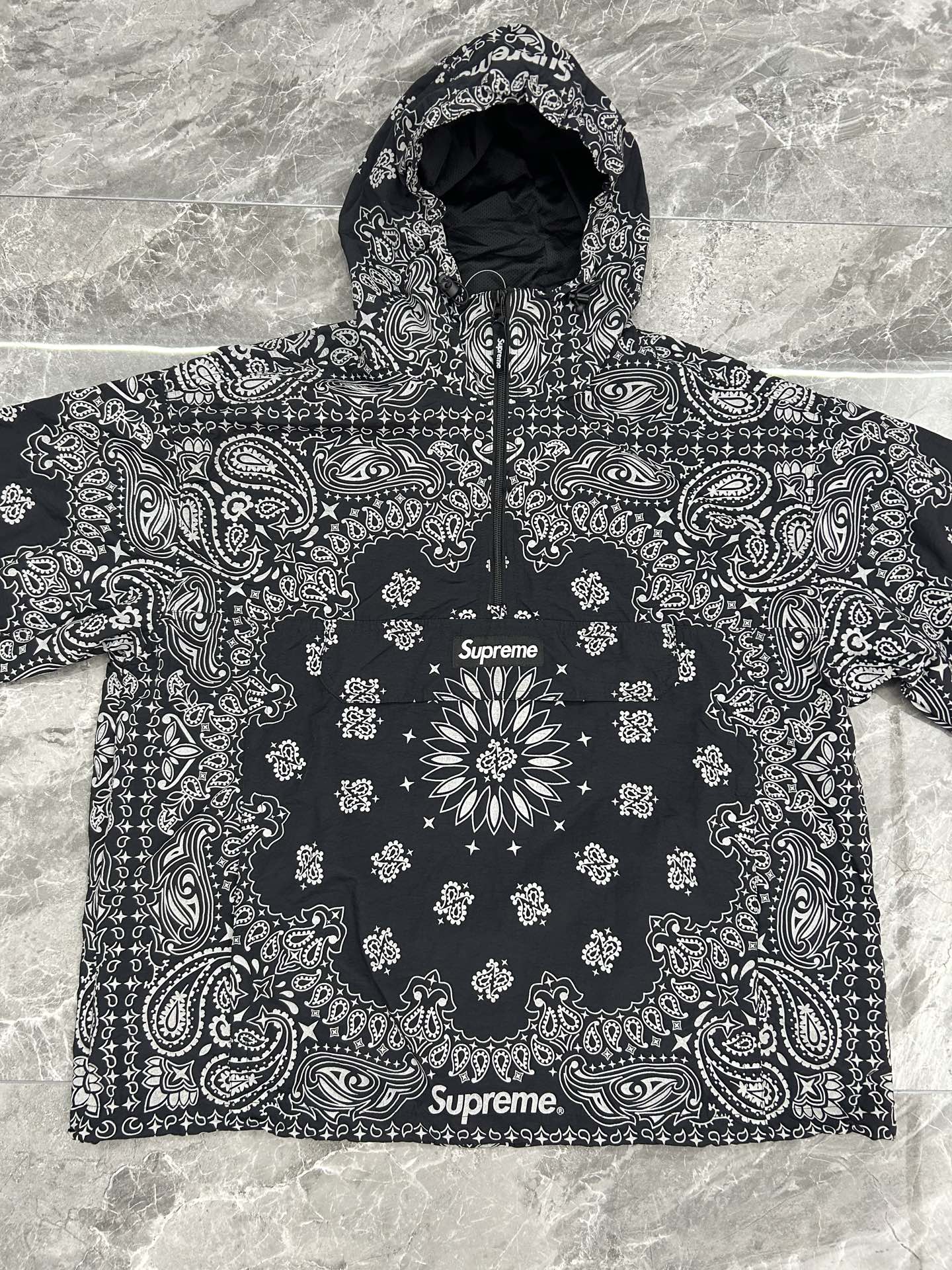 Supreme SS26 Reflective Bandana Anorak 半拉链 连帽卫衣 满印 腰果花 夹克 三色