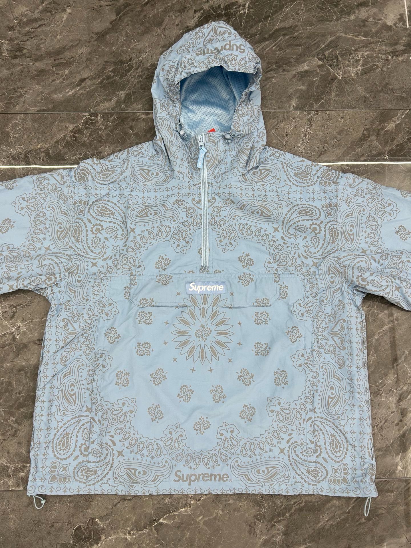 Supreme SS26 Reflective Bandana Anorak 半拉链 连帽卫衣 满印 腰果花 夹克 三色