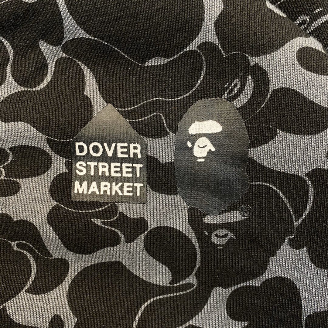 A BATHING APE BAPE  猿人鲨鱼  水墨迷彩拼接 拉链外套 黑色 男女同款 B0