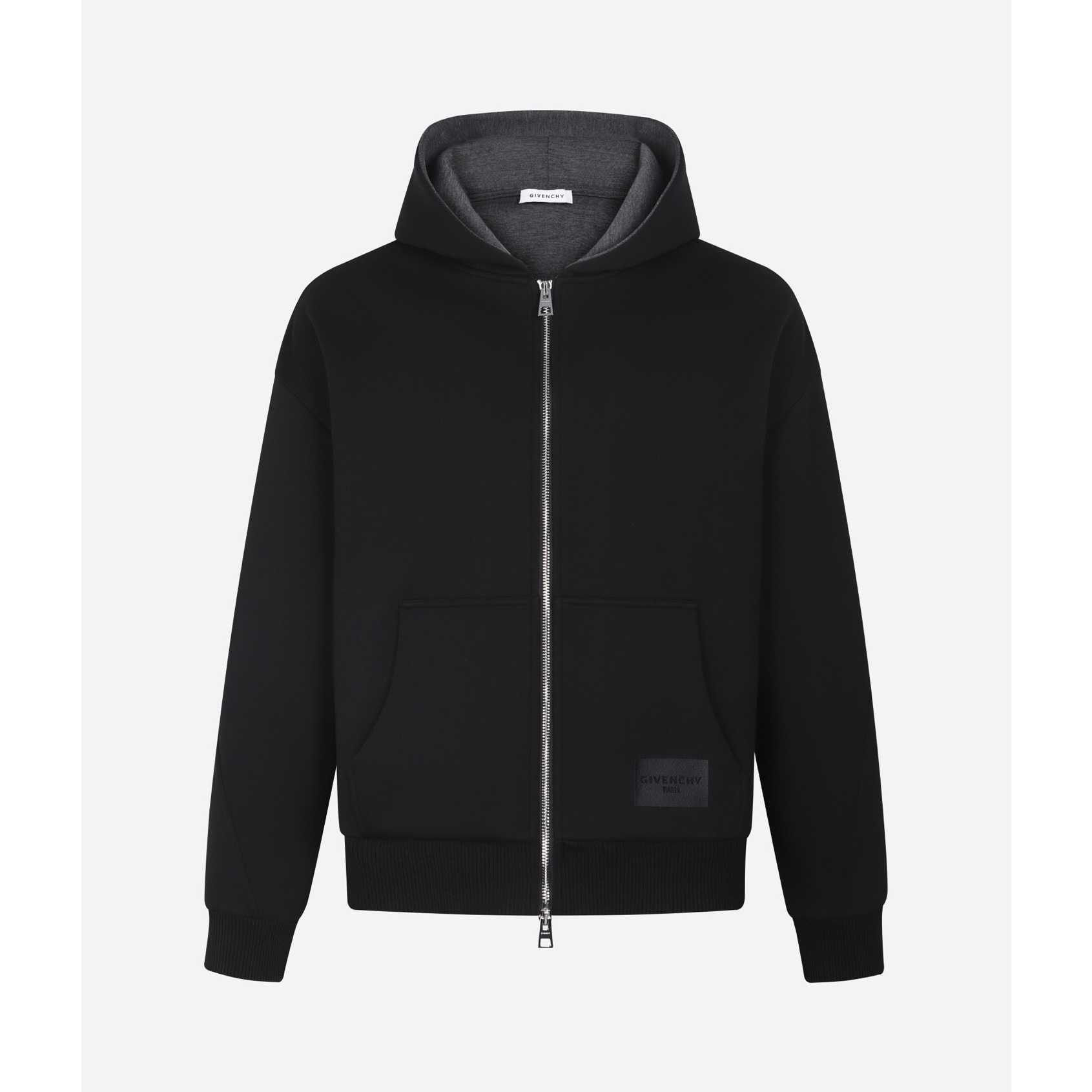 Givenchy 纪梵希 刺绣标识高定缝线拉链连帽卫衣 外套 夹克 连帽衫 长袖 秋冬款 黑色 B5