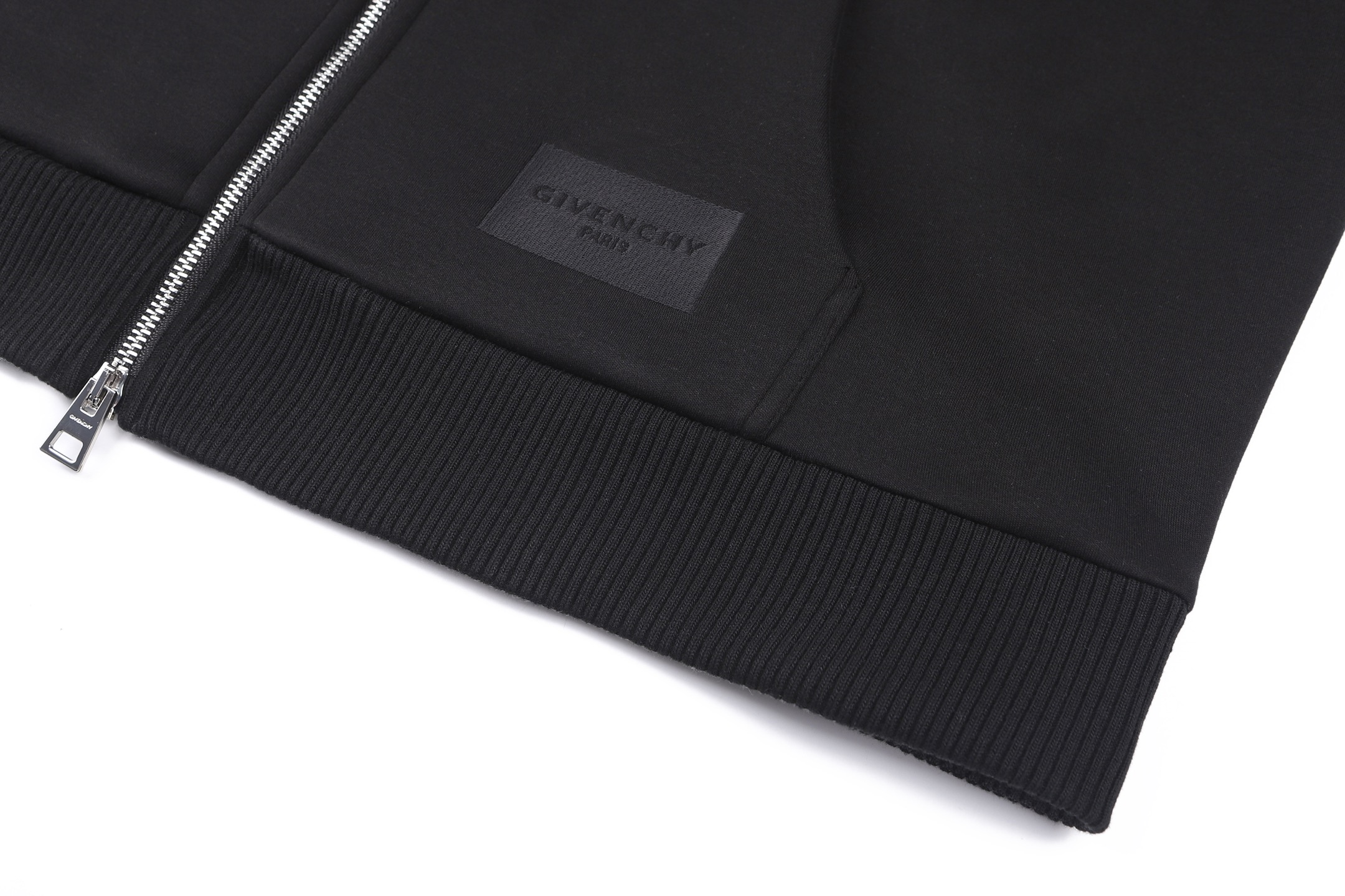 Givenchy 纪梵希 刺绣标识高定缝线拉链连帽卫衣 外套 夹克 连帽衫 长袖 秋冬款 黑色 B5