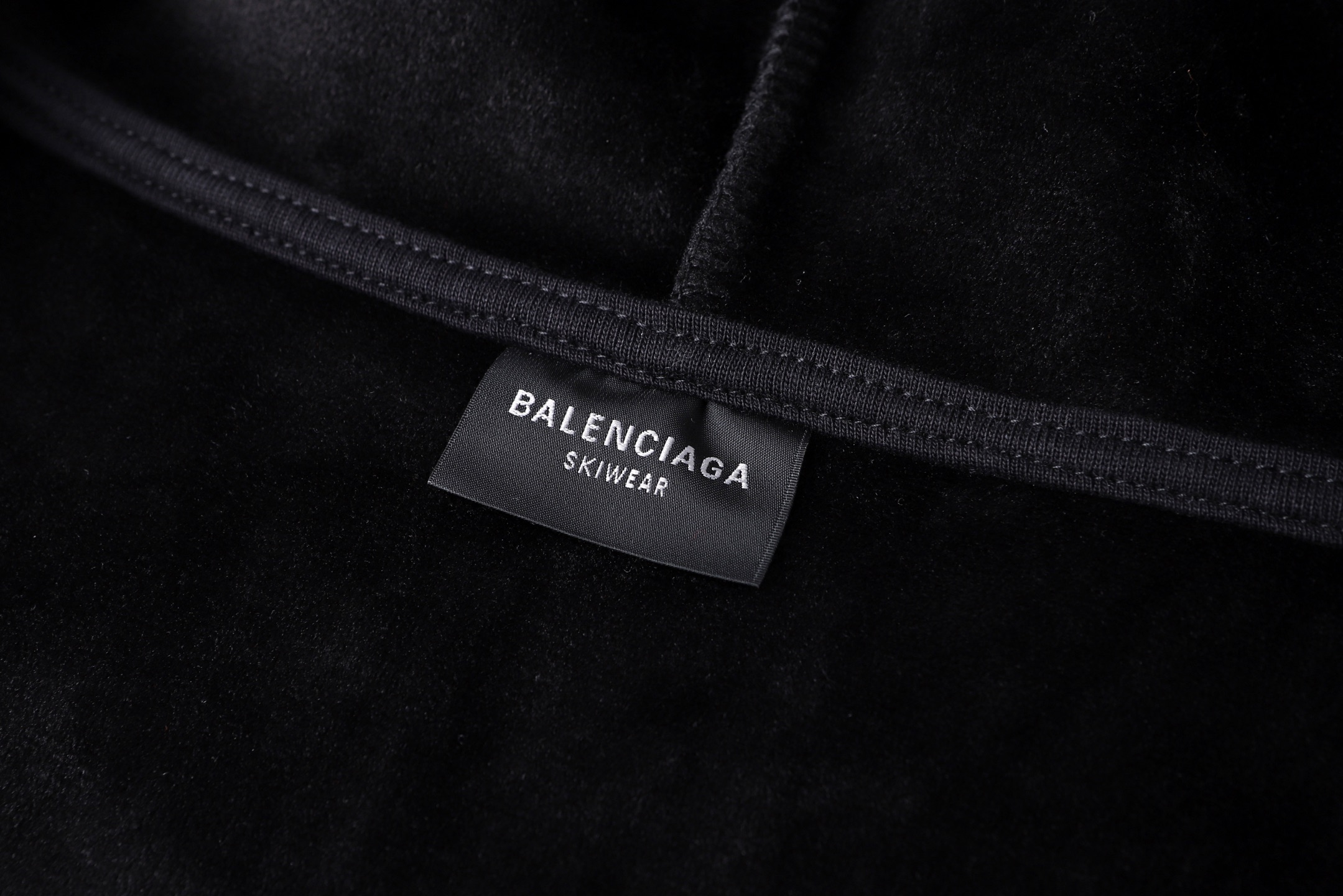 Balenciaga 巴黎世家 滑雪系列天鹅绒拉链连帽卫衣 夹克 外套 连帽衫 长袖 秋冬 黑色 B5
