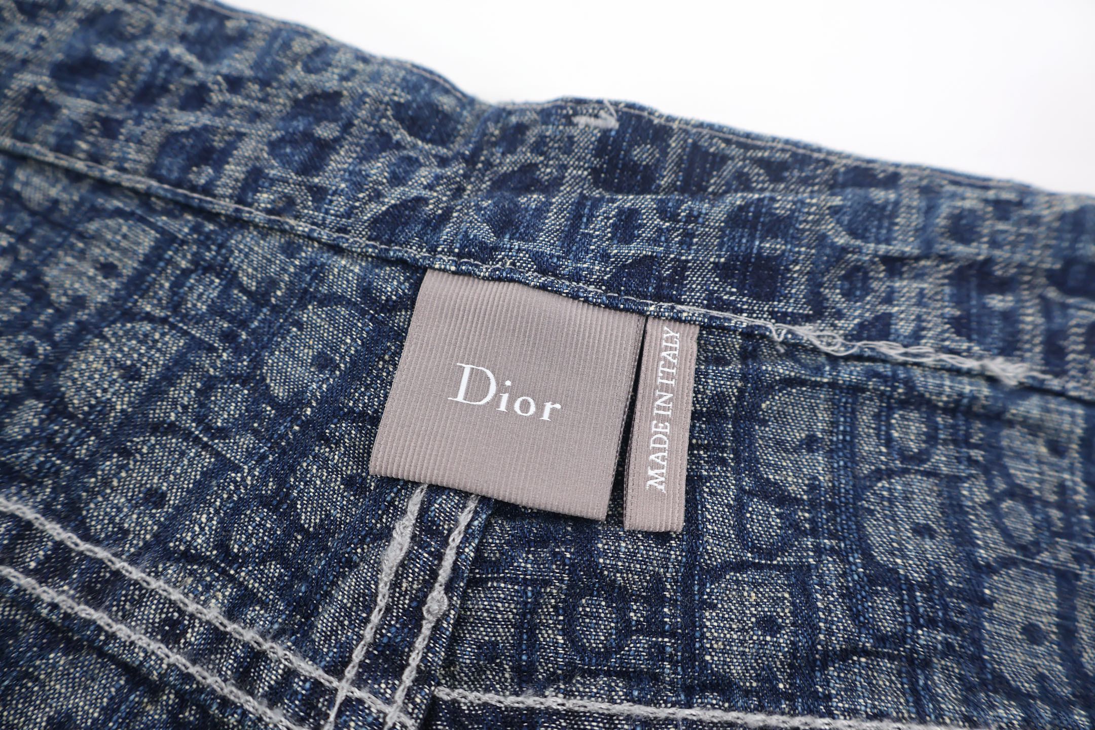 DIOR 迪奥 满印牛仔裤 长裤 裤子 蓝色 B0