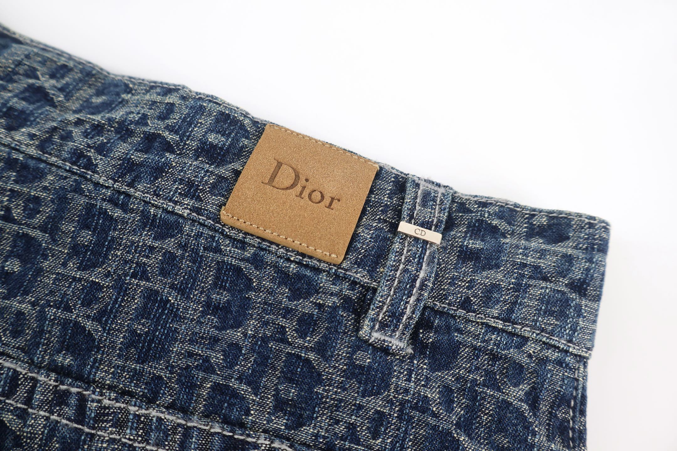 DIOR 迪奥 满印牛仔裤 长裤 裤子 蓝色 B0