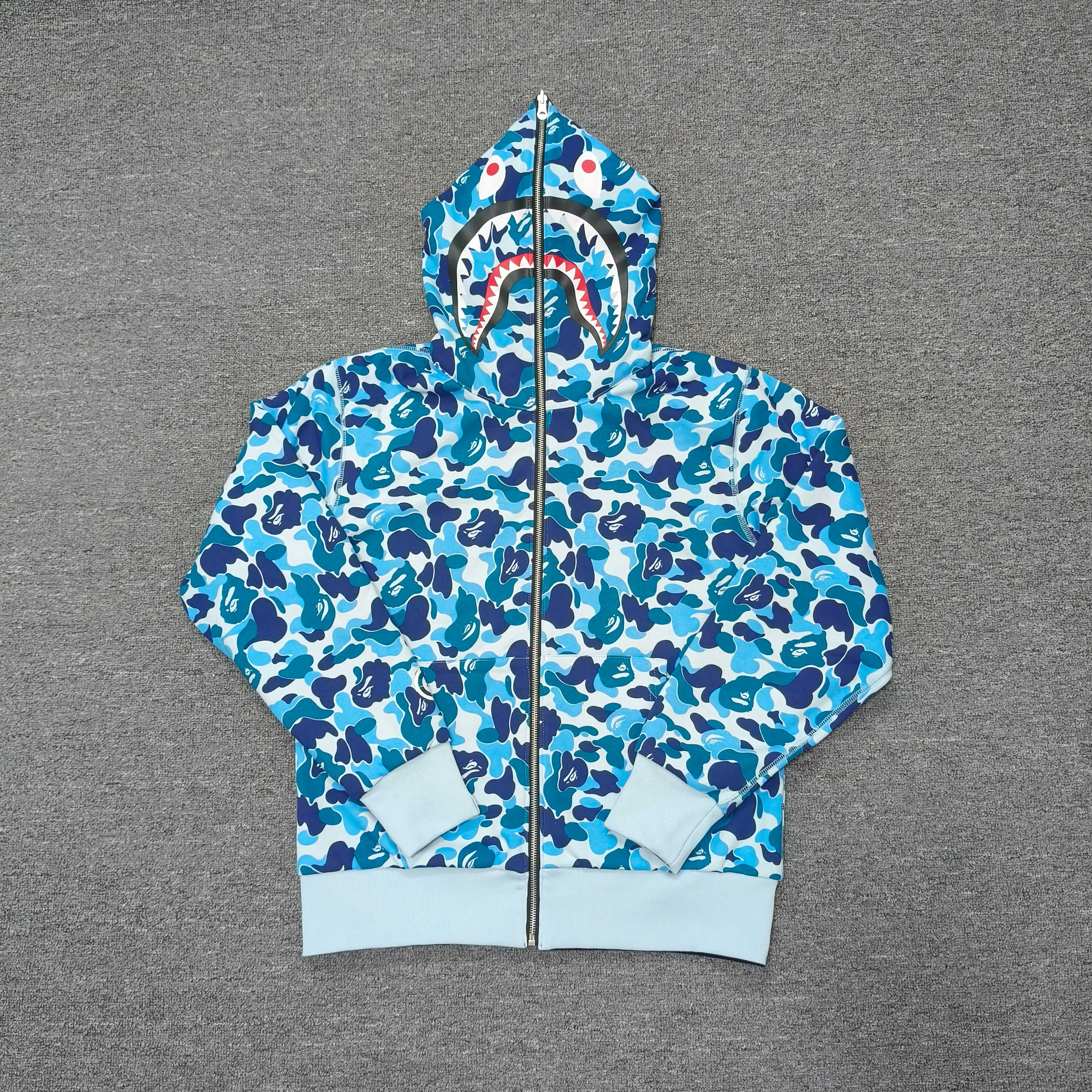 A BATHING APE BAPE   FW25 双面穿   鲨鱼拉链外套  男女同款 内外鸳鸯 黑蓝