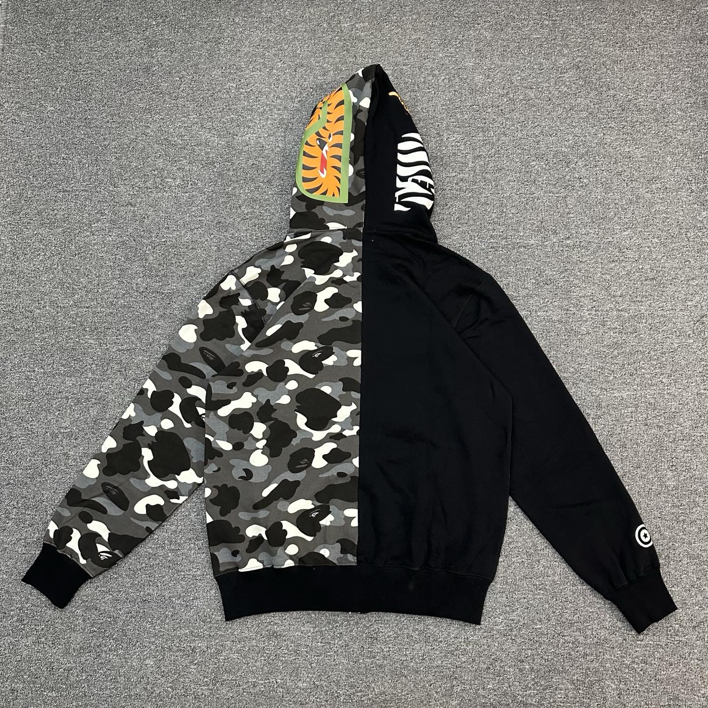 A BATHING APE BAPE  CITY CAMO FW25 CITY CAMO  鲨鱼拉链外套  男女同款  鸳鸯黑迷彩 