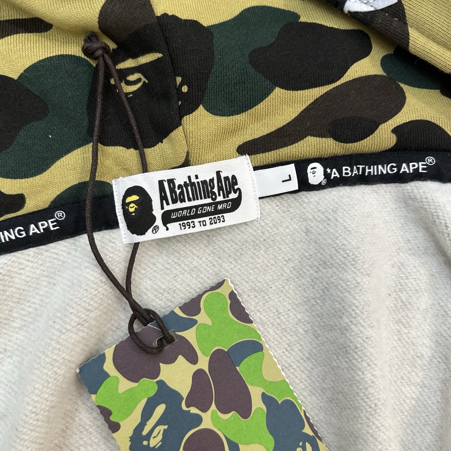 A BATHING APE BAPE  双帽  鲨鱼拉链外套  男女同款 灰色  