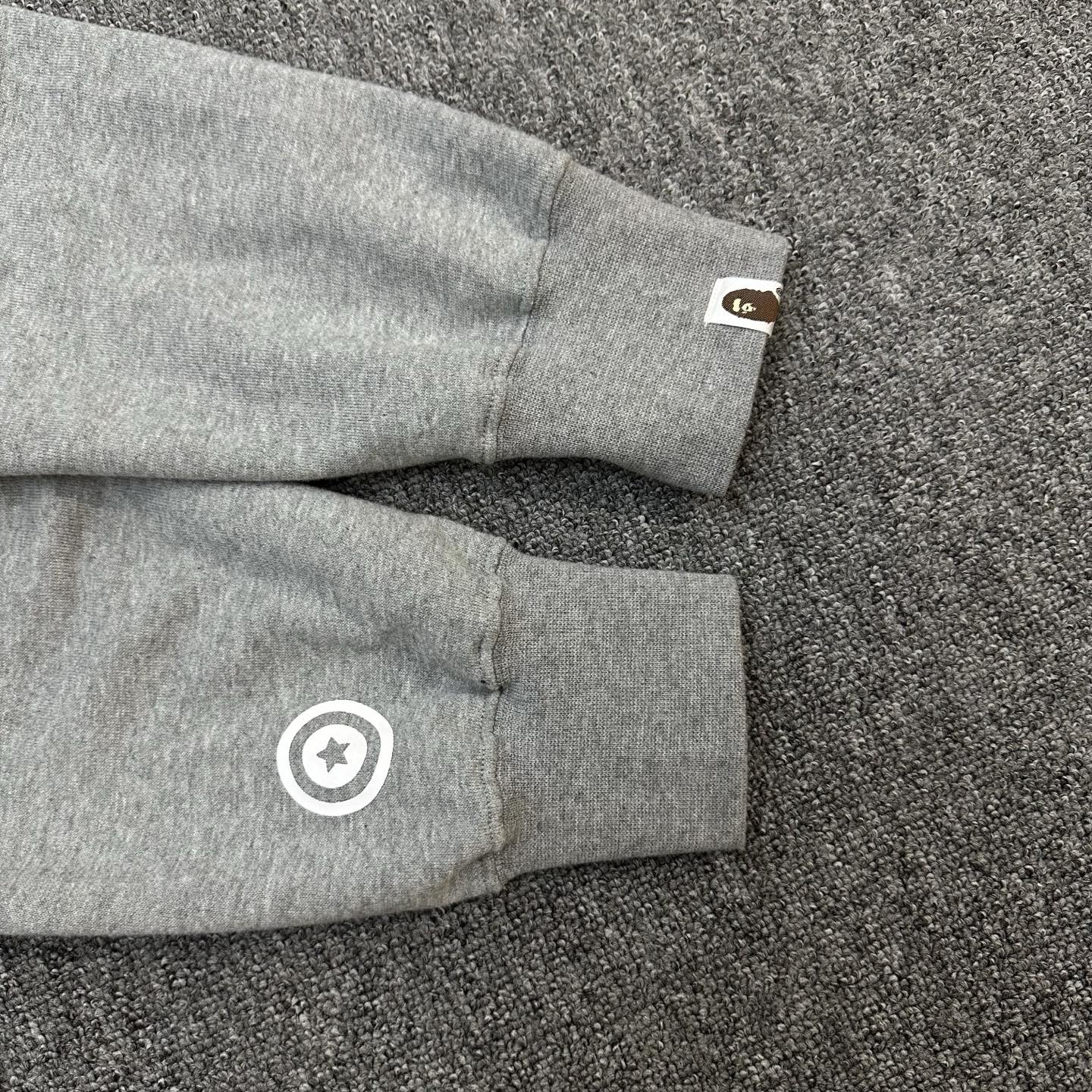 A BATHING APE BAPE  双帽  鲨鱼拉链外套  男女同款 灰色  