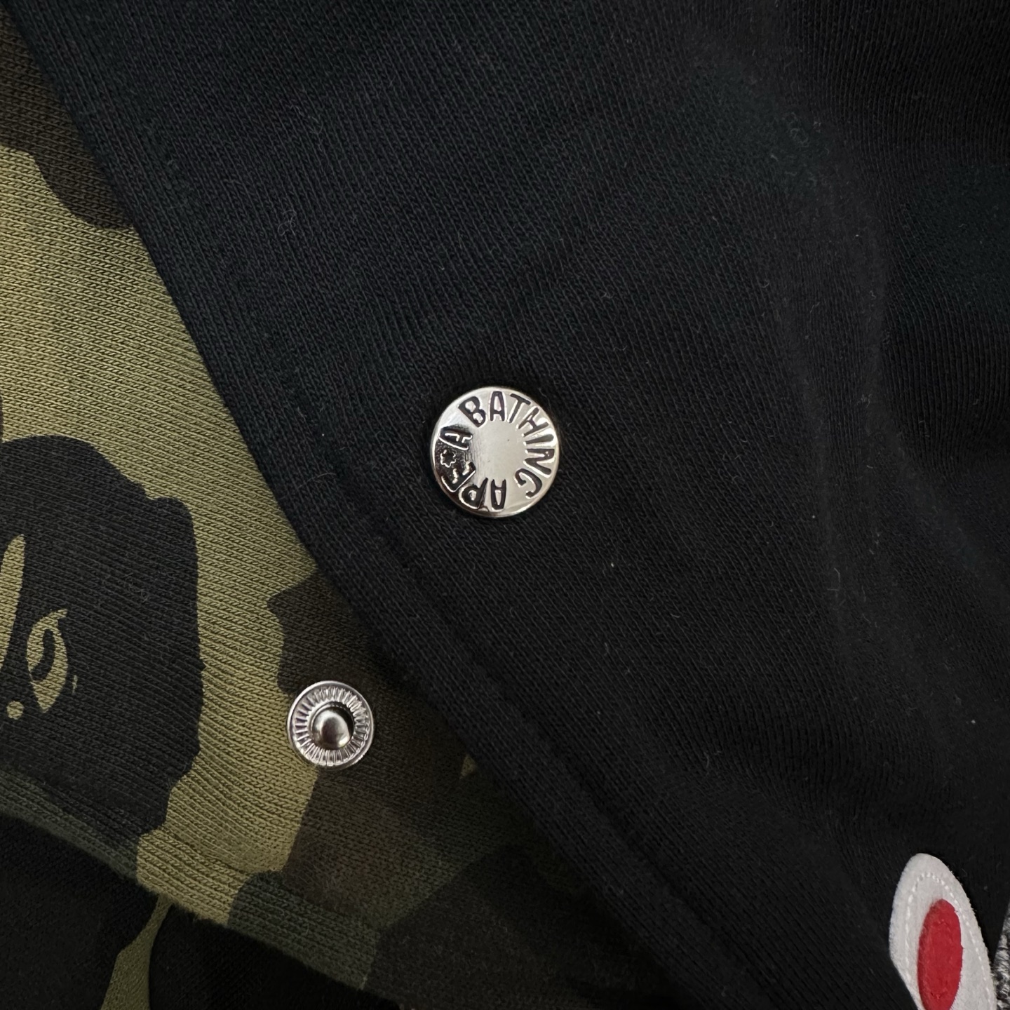 A BATHING APE BAPE  双帽  鲨鱼拉链外套  男女同款 黑色绿