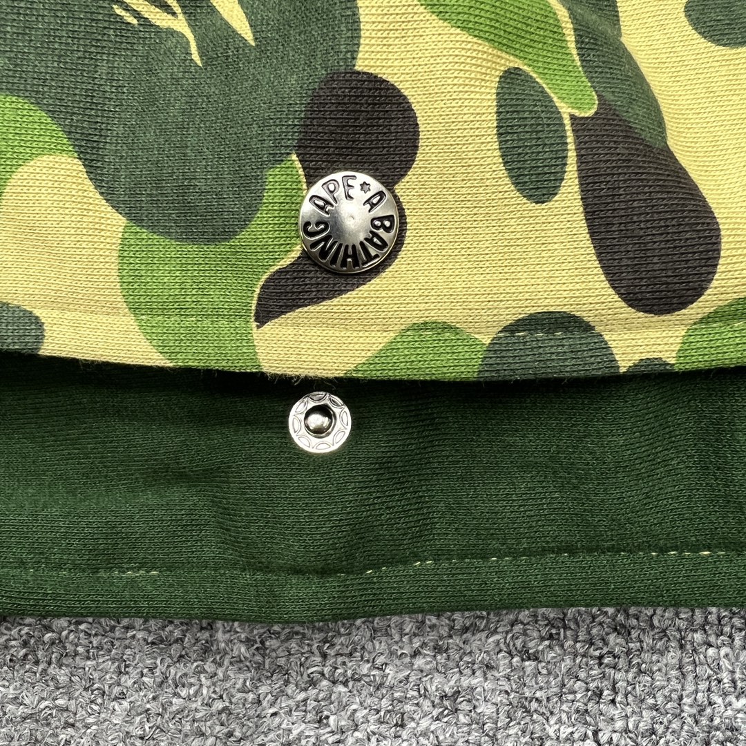 A BATHING APE BAPE  双帽  鲨鱼拉链外套  男女同款 绿色