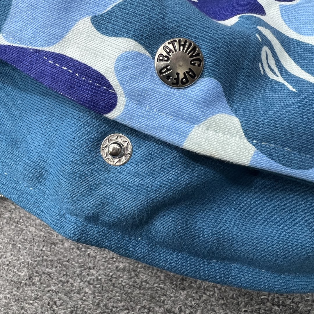 A BATHING APE BAPE  双帽  鲨鱼拉链外套  男女同款 蓝色